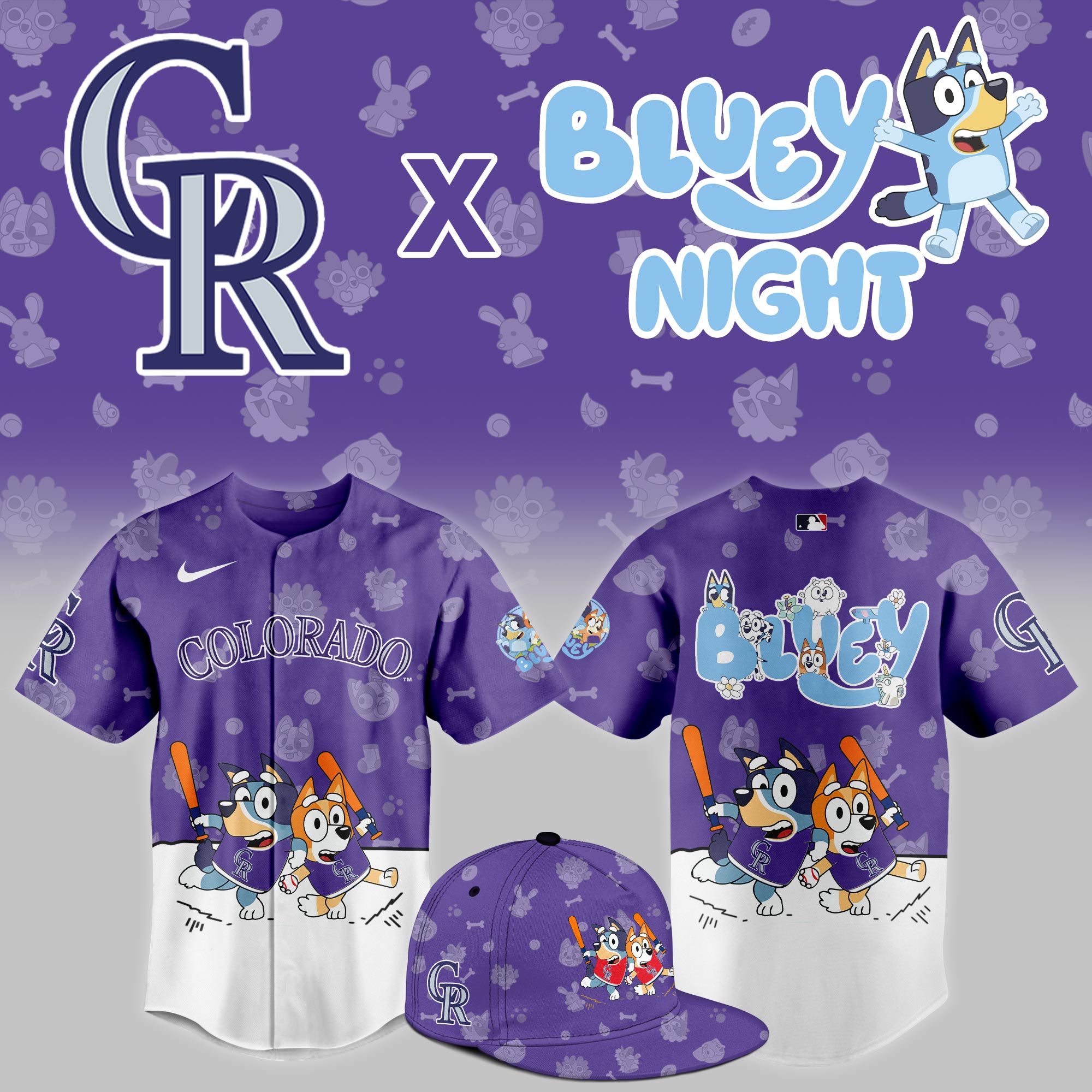 Colorado Rockies 2025 Bluey Night Event Limited Jersey PT68350