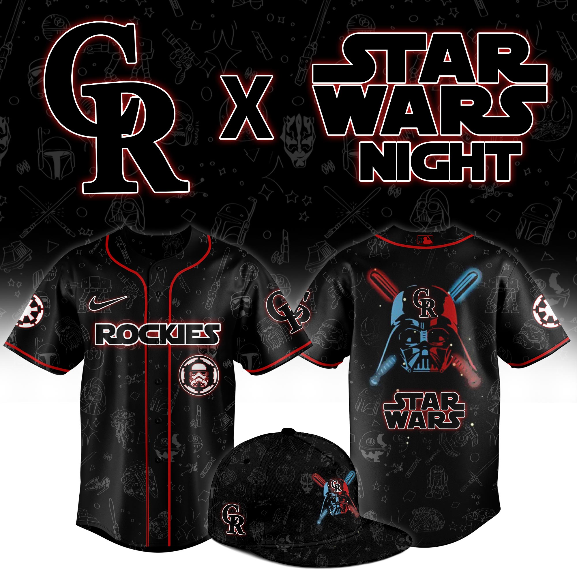 Colorado Rockies 2025 Star Wars Night Limited Jersey MS06587