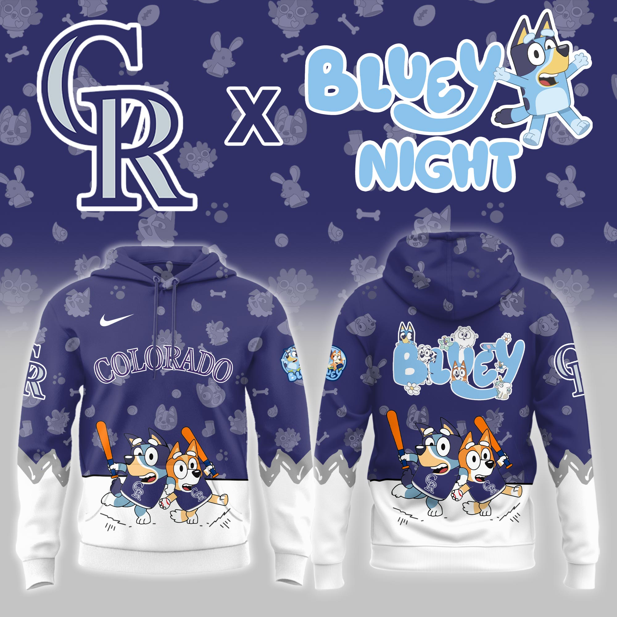 Colorado Rockies Bluey Night Limited Hoodie PT68406