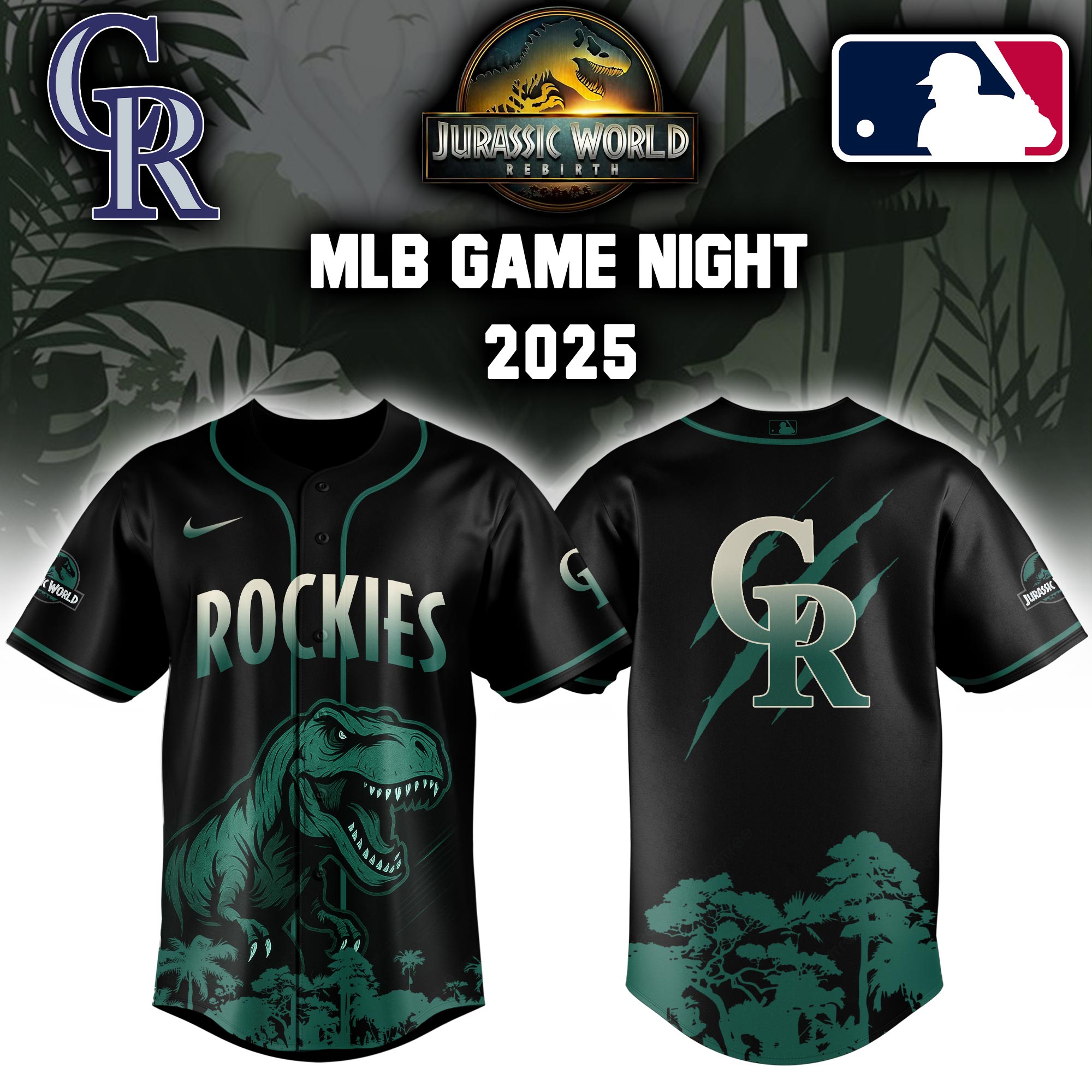 Colorado Rockies X Jurassic World Baseball Jersey Colab 2025 Editons Limited PT70180