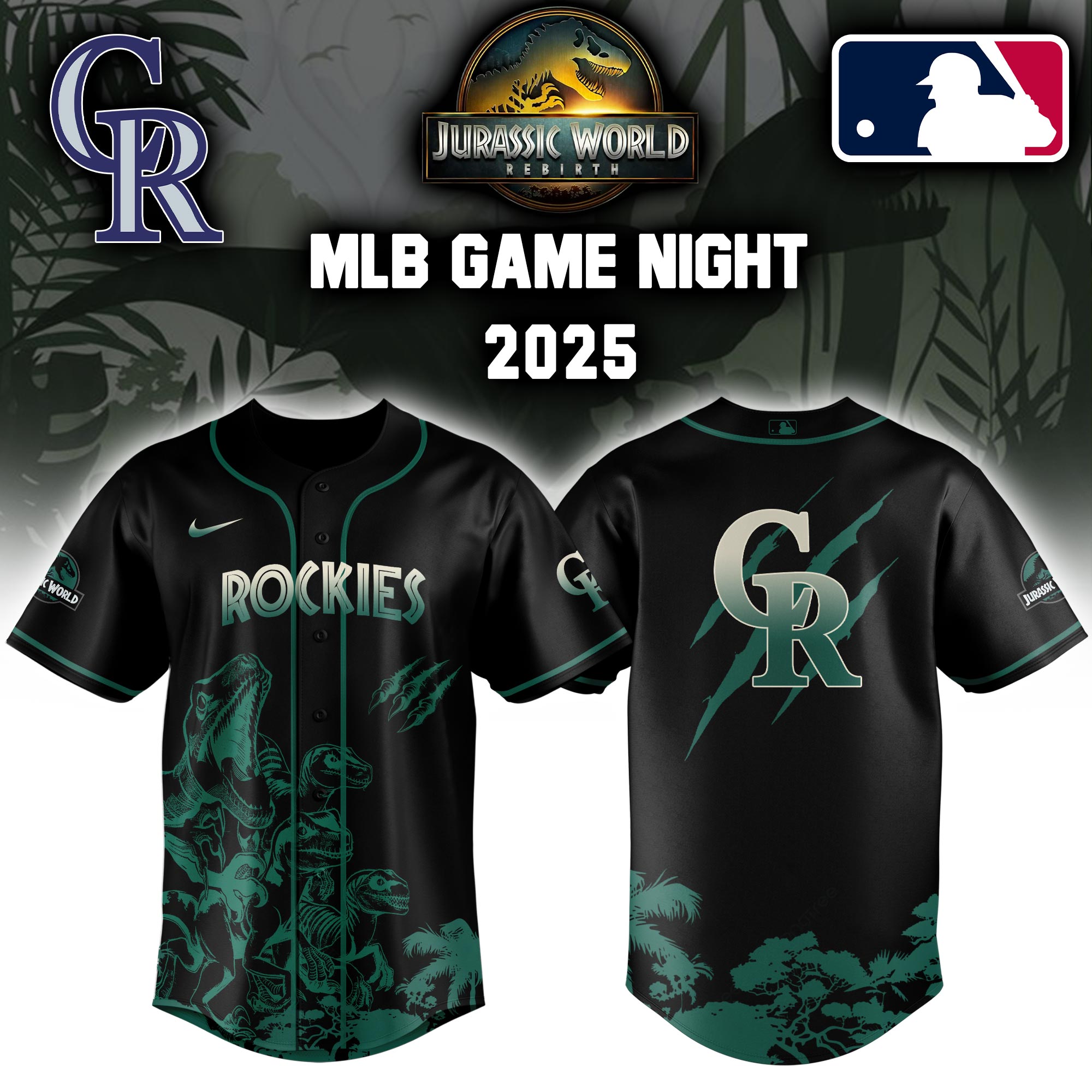 Colorado Rockies X Jurassic World Baseball Jersey Colab 2025 Editons Limited V2 PT70181