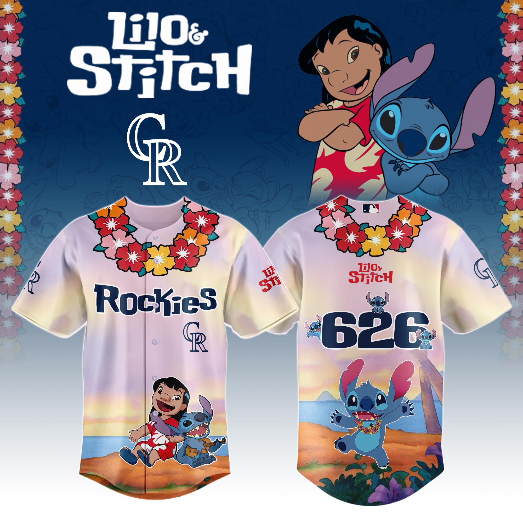 Colorado Rockies X Lilo & Stitch Special Edition Jersey 2025 MLB X Lilo & Stitch Jersey PT67920