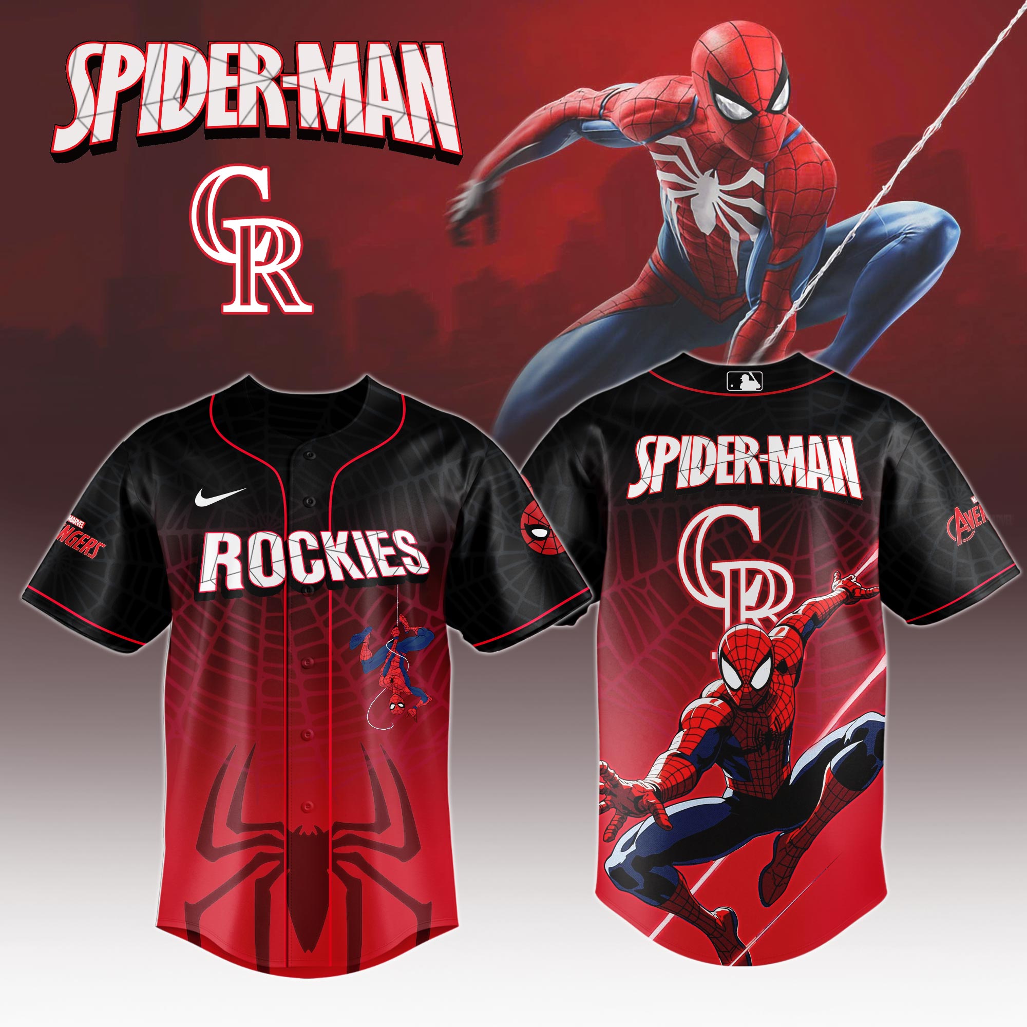 Colorado Rockies X Spider Man Game Night Special Edition Jersey MS06549