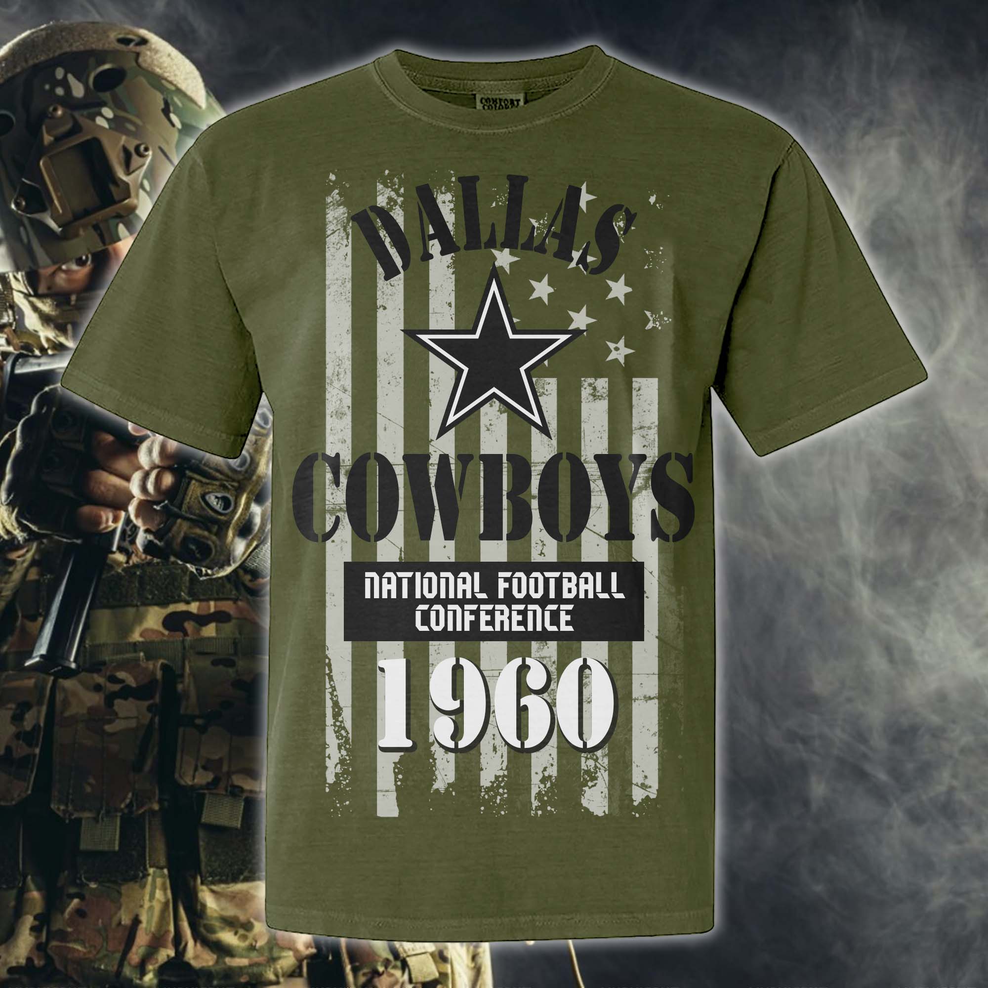 Dallas Cowboys  Green Armed Forces NFL T-shirt PT67849