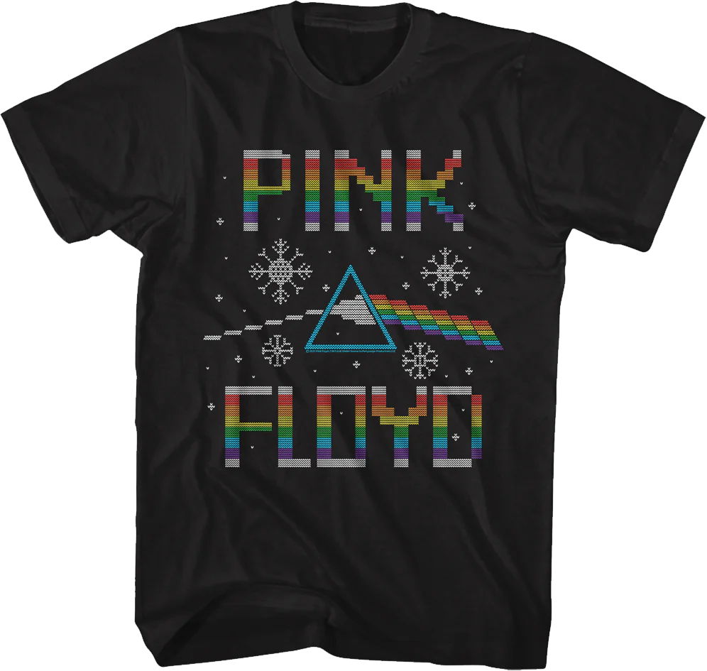 Dark Side of the Moon Faux Ugly Christmas Sweater Pink Floyd T-Shirt MS03116