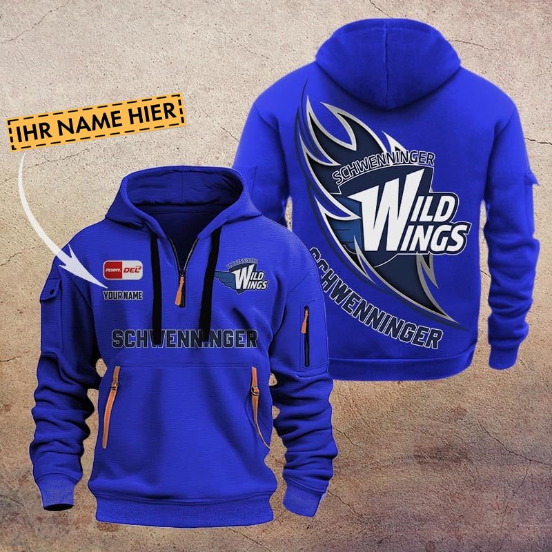 De Schwenninger Wild Wings Quarter Zip Hoodie PT70736