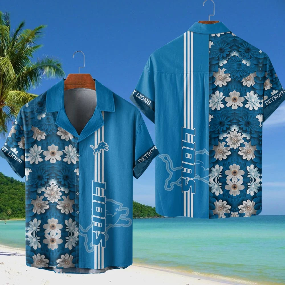 Detroit Lions NFL Flower Hawaiian Shirt PT68480