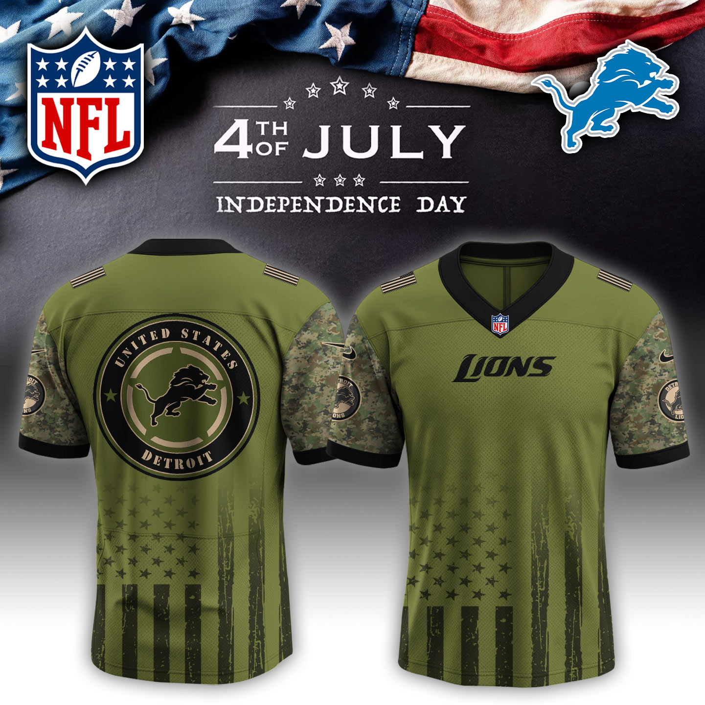 Detroit Lions NFL x Independent Day Jersey PT70264