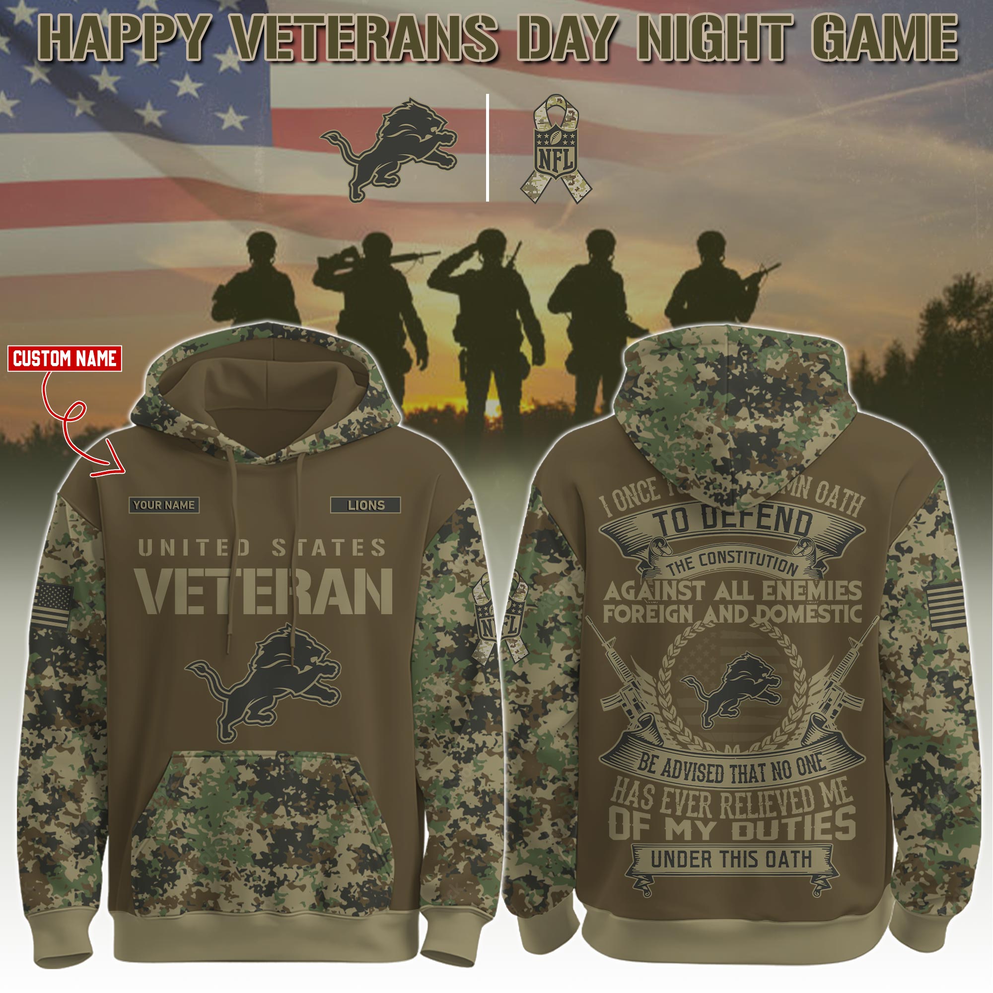 Detroit Lions Veteran Limited Editions Hoodie Ver 2 PT76069
