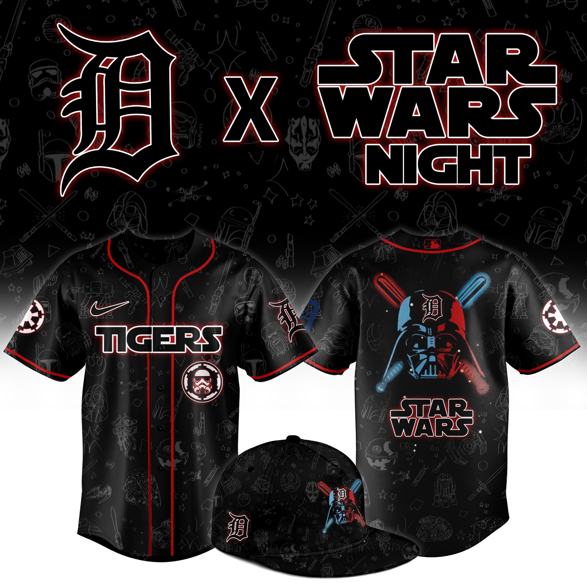 Detroit Tigers 2025 Star Wars Theme Night Limited Jersey MS06572