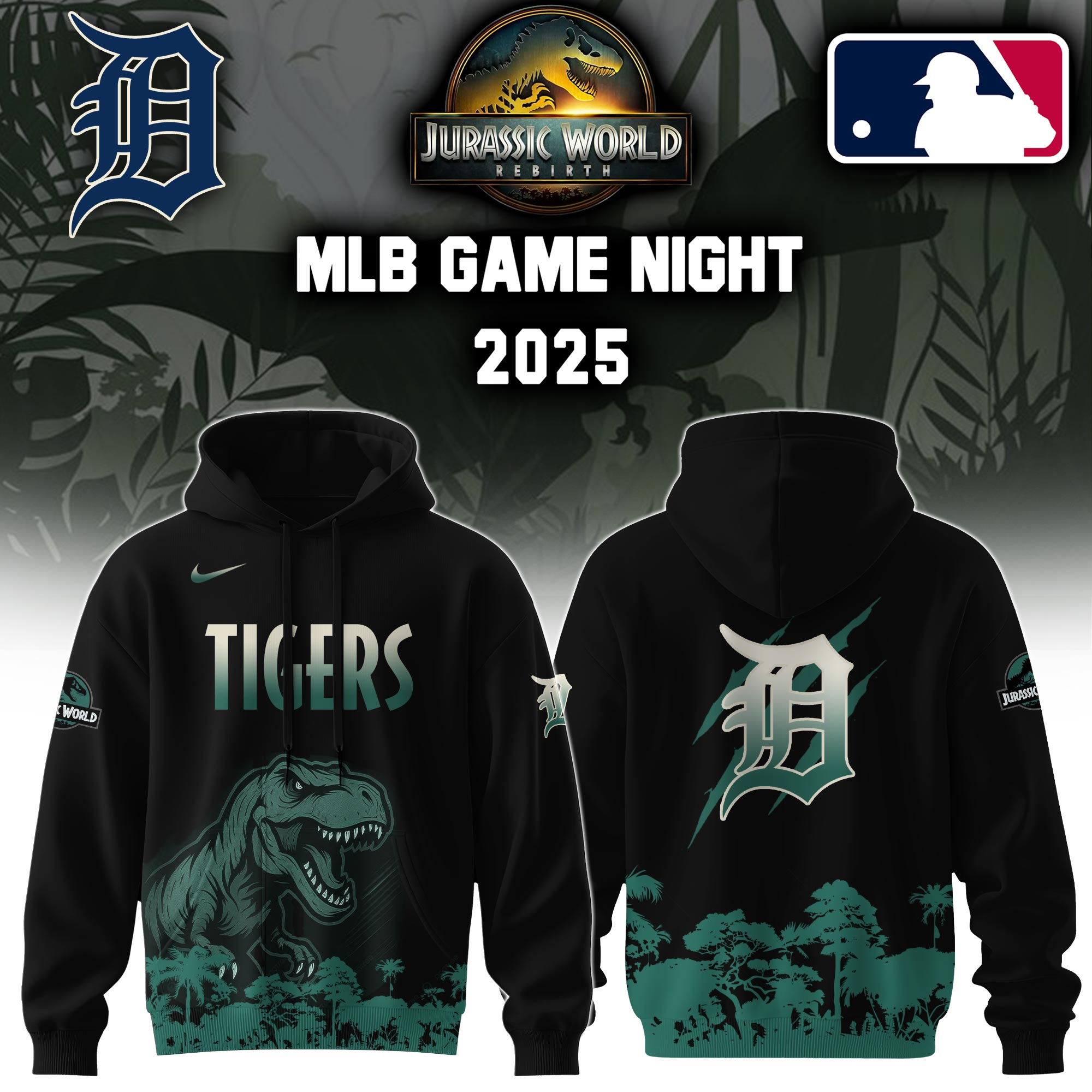 Detroit Tigers X Jurassic World Hooide Colab 2025 Editons Limited PT70186