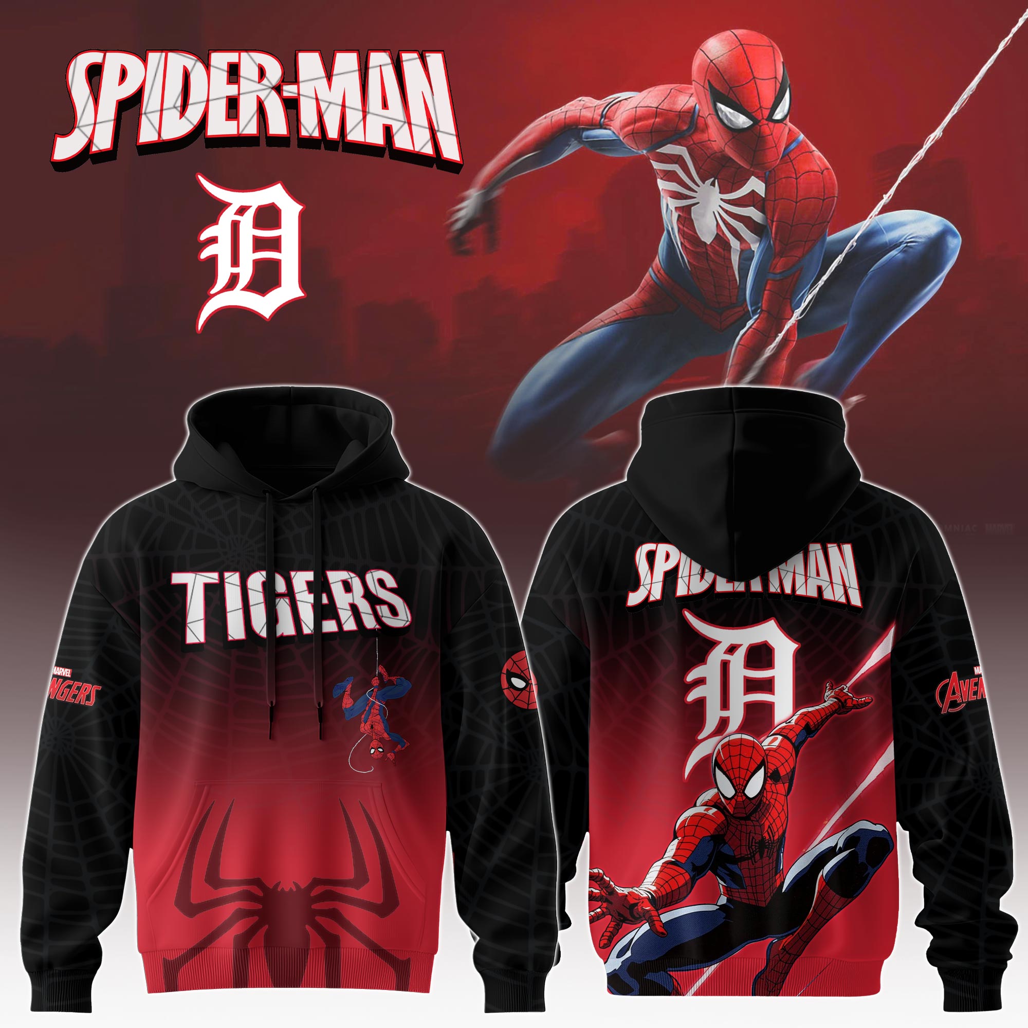 Detroit Tigers X Spider Man Game Night Special Edition Hoodie MS06520