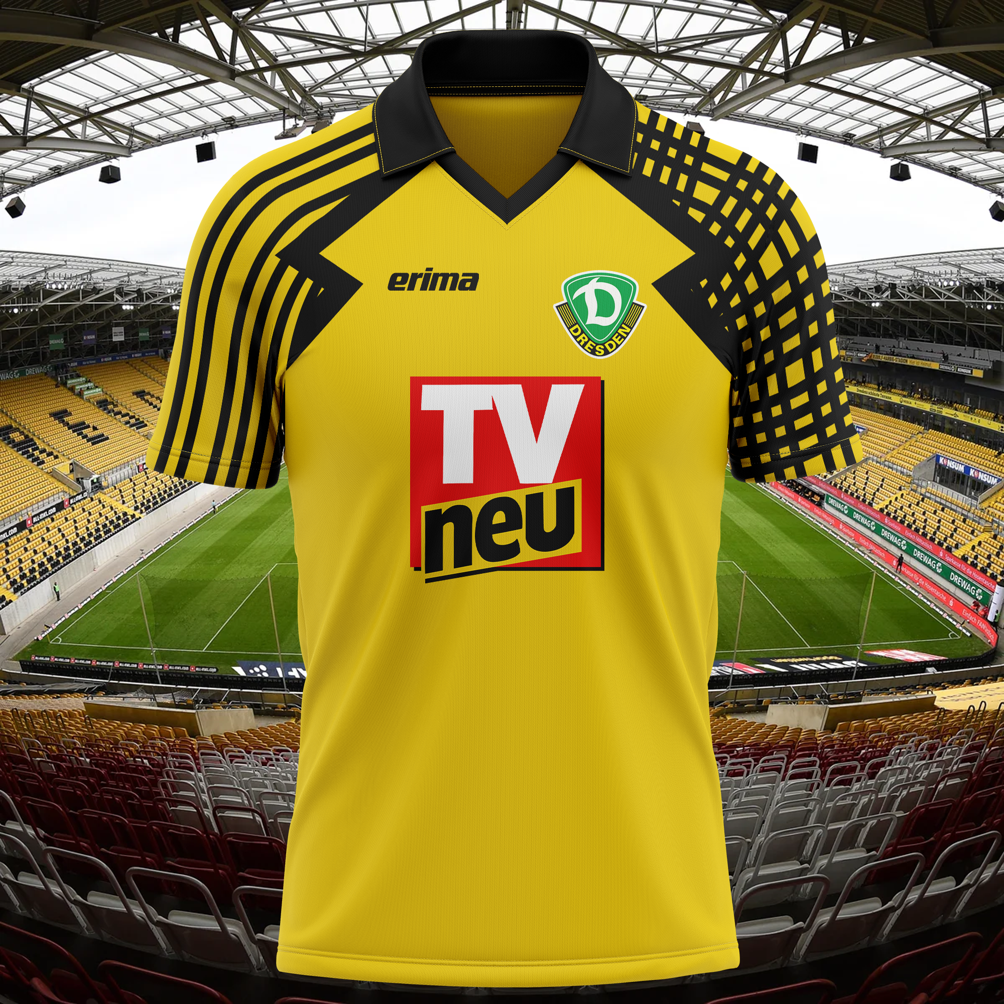 Dynamo Dresden 1994-95 Home Kit Retro Shirt PT68559