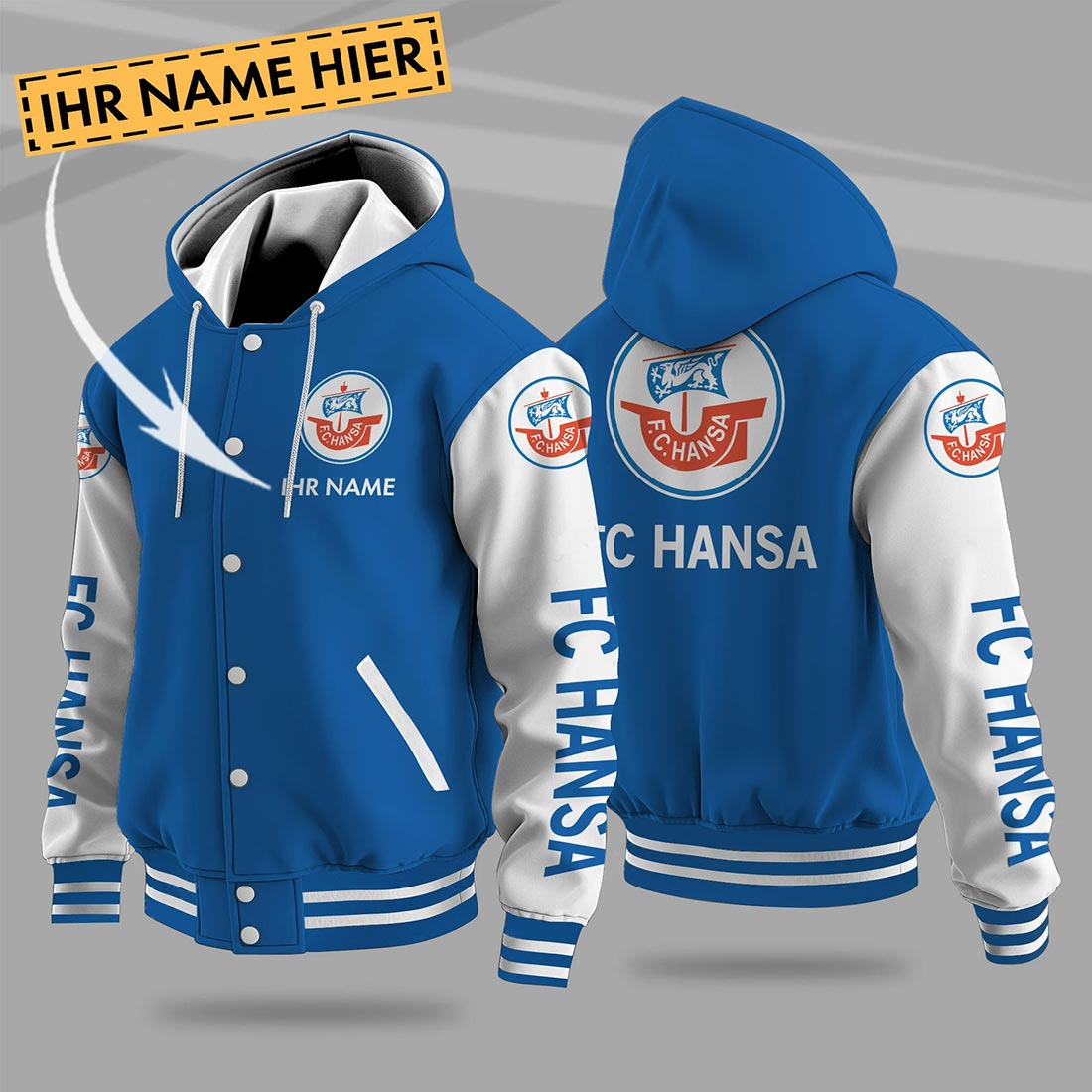 Fc Hansa Rostock Hooded Baseball Jacket PT71273