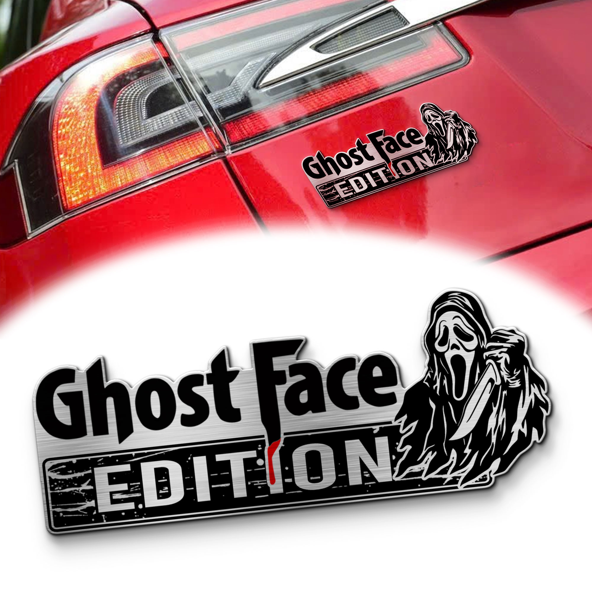 Ghost Face Edition Laser Engraved Car Name Emblem MS10182
