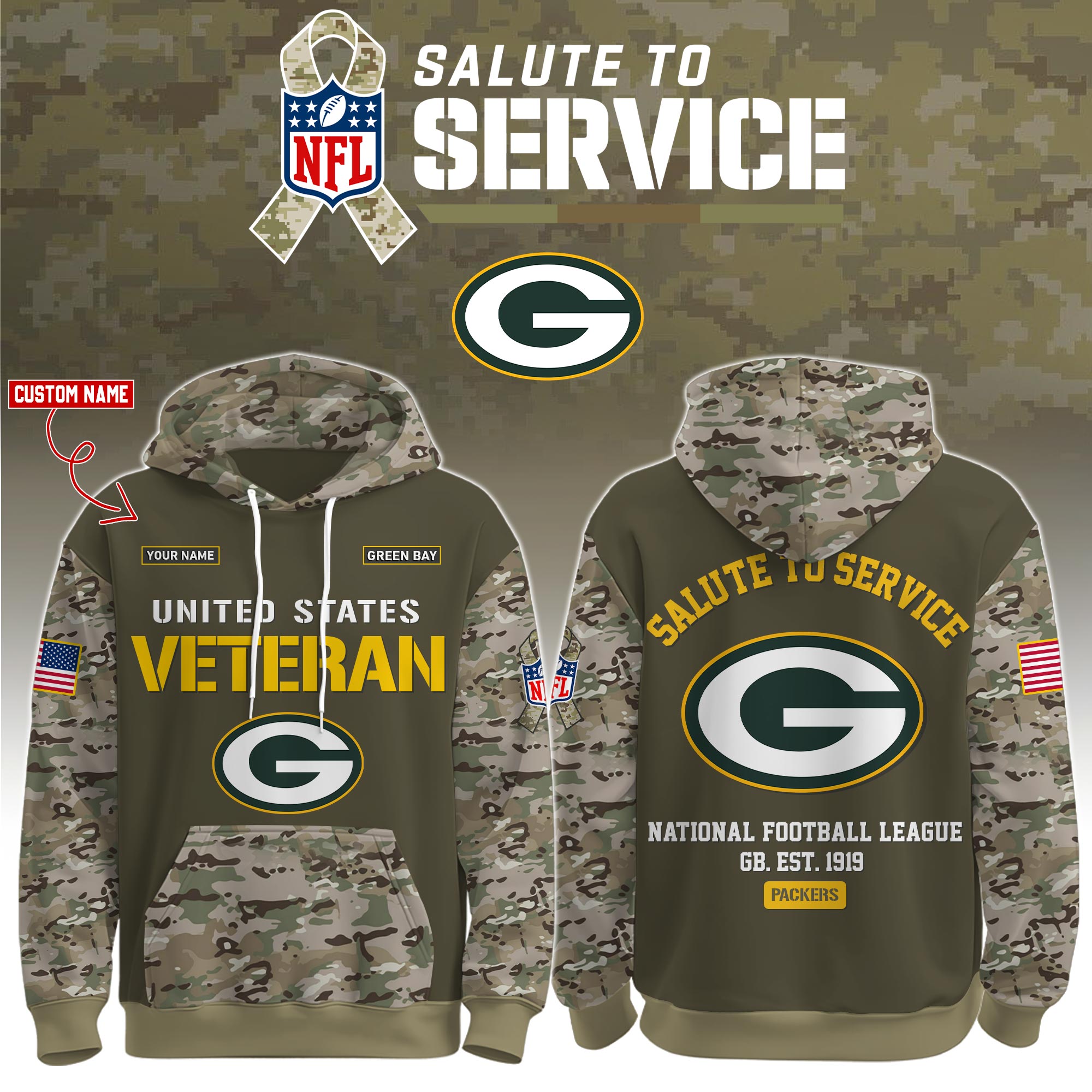 Green Bay Packers Veteran Birthday Limited Editions Ver 3 PT76070