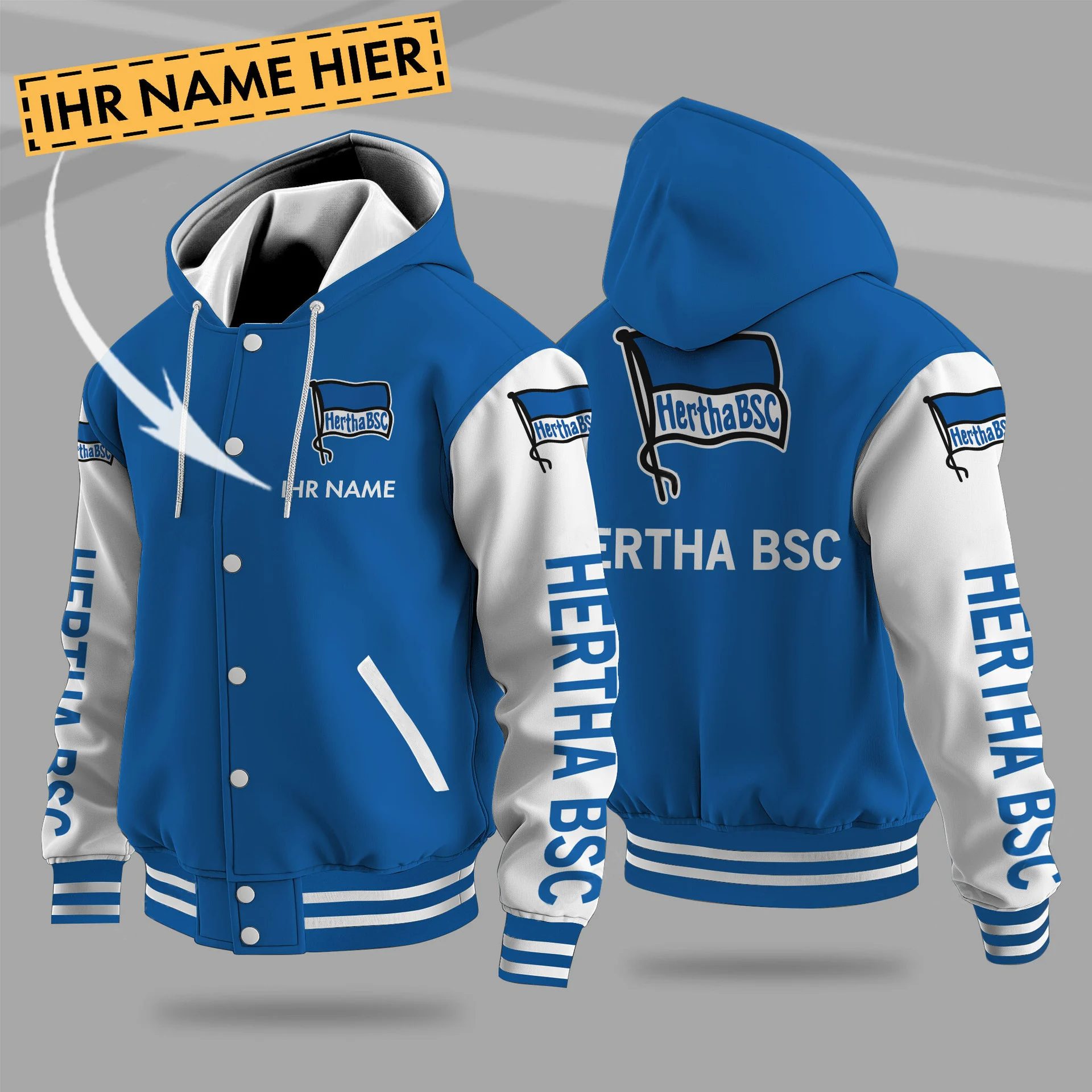 Hertha Bsc Hooded Baseball Jacket PT71280