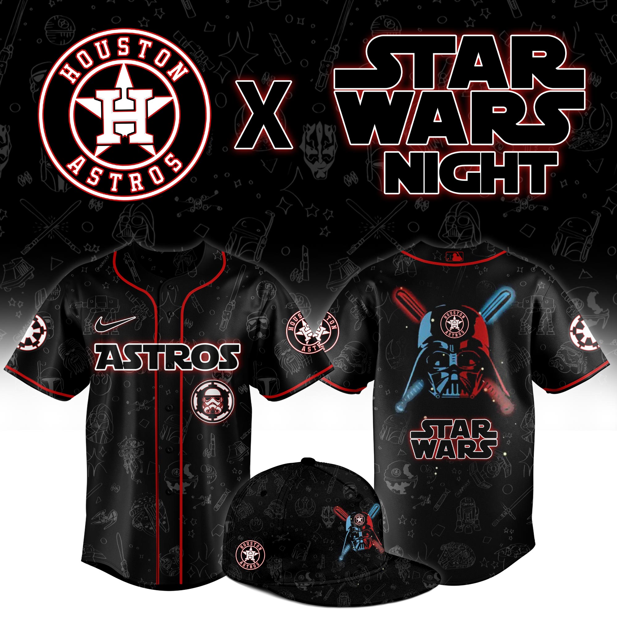 Houston Astros 2025 Star Wars Night Game Limited Jersey MS06563