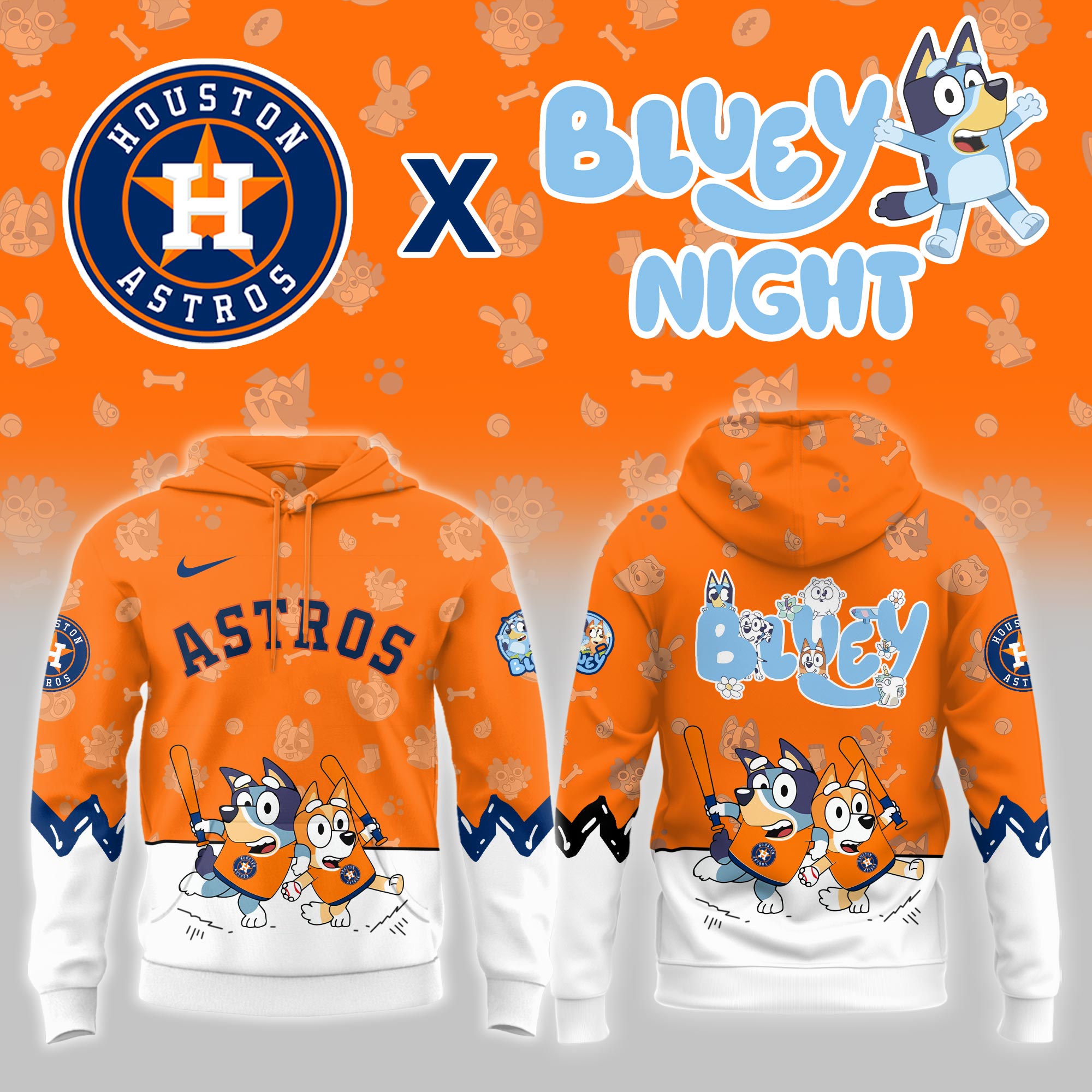 Houston Astros Bluey Night Limited Hoodie PT68408