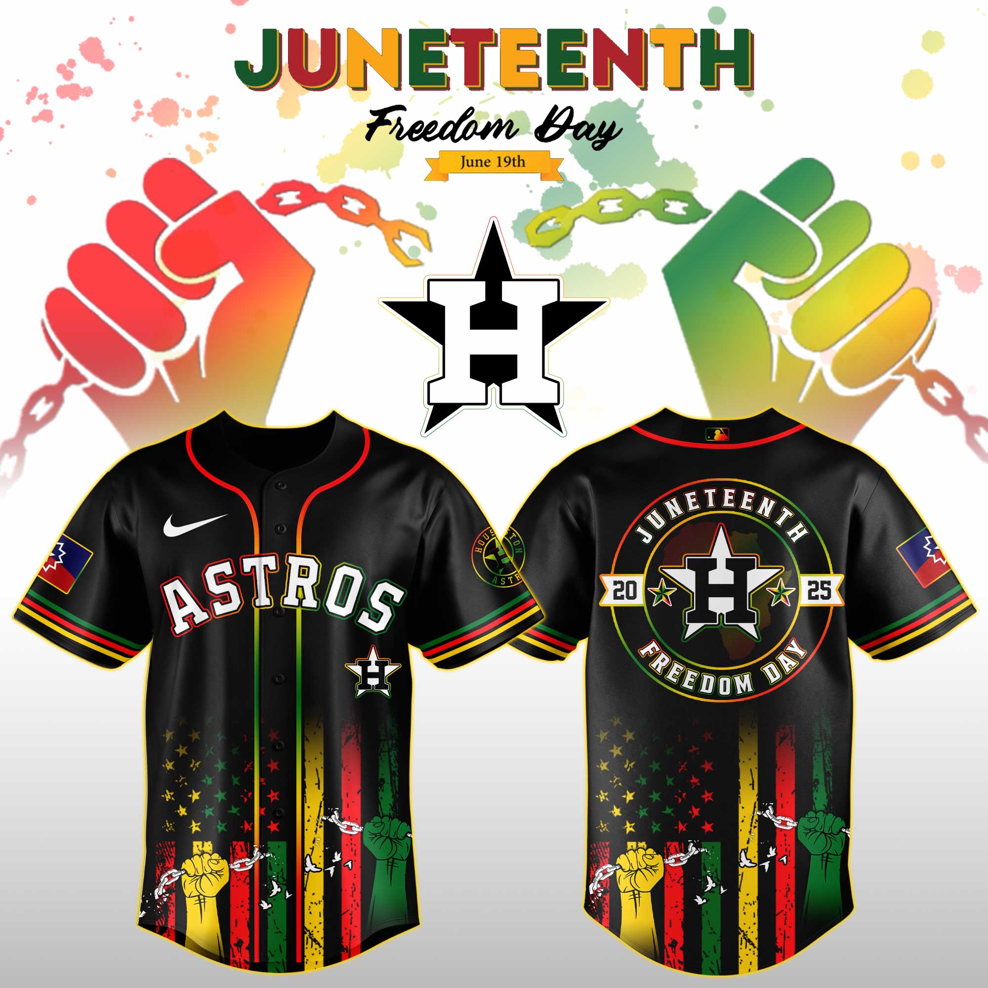 Houston Astros Mlb X Juneteenth Day Jersey Edition Jersey 2025 PT67722