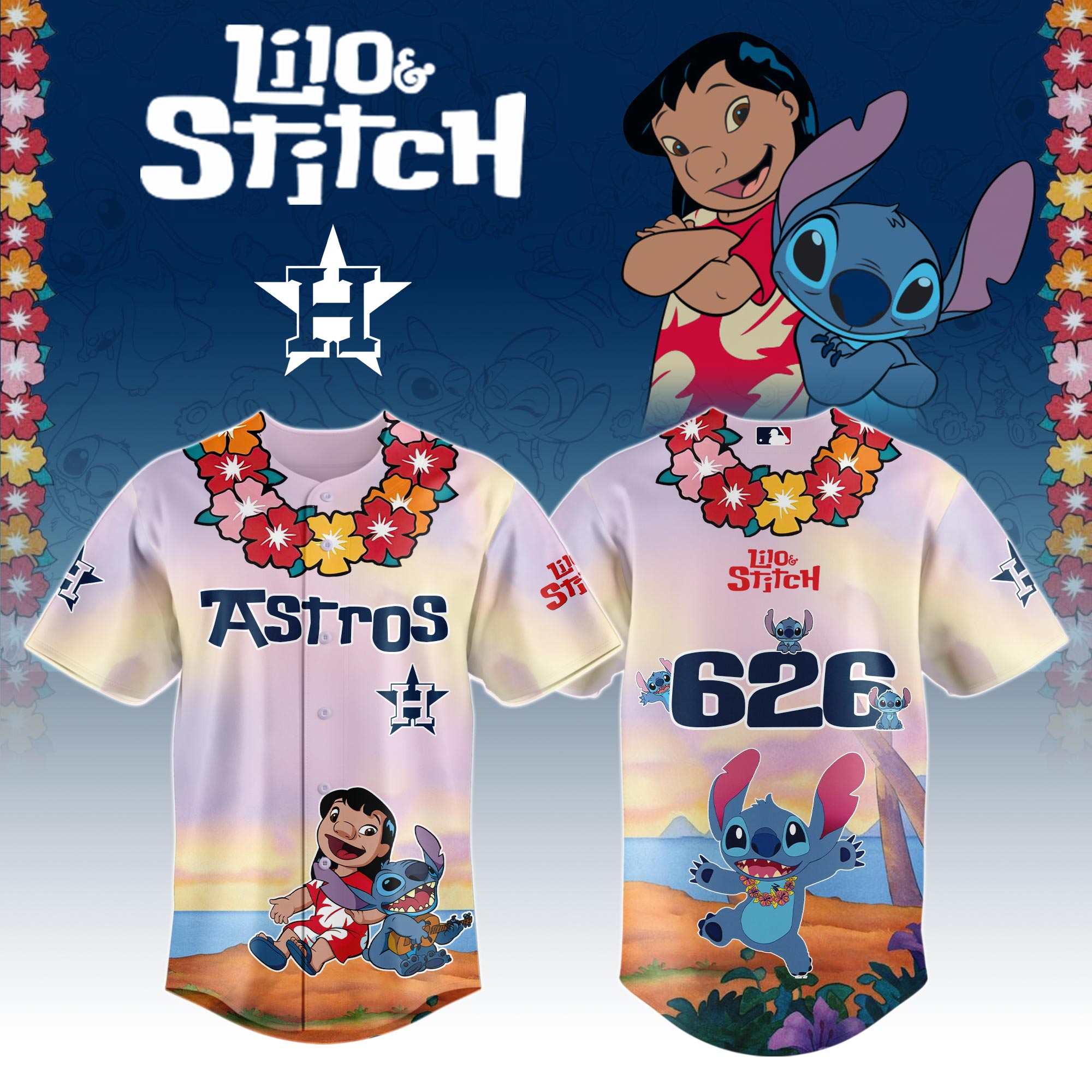 Houston Astros X Lilo & Stitch Special Edition Jersey 2025 MLB X Lilo & Stitch Jersey PT67906