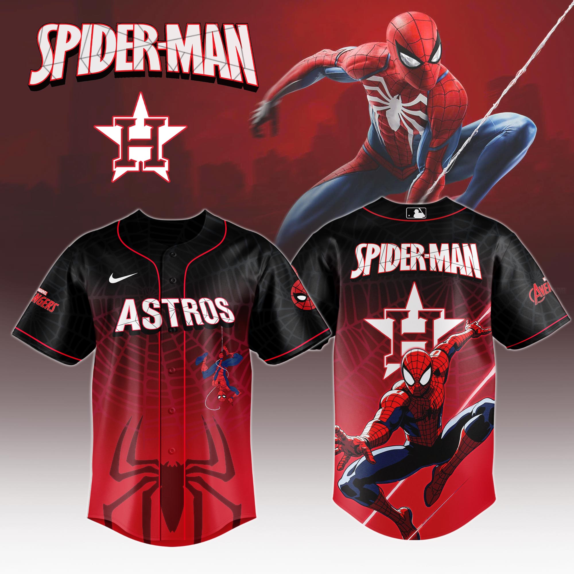 Houston Astros X Spider Man Game Night Special Edition Jersey MS06535