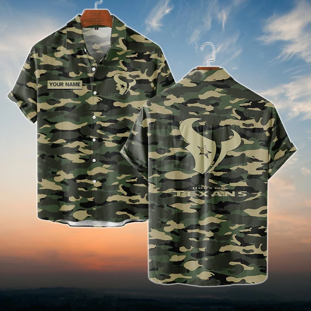 Houston Texans NFL Dark Camo Hawaiian Shirt PT68430