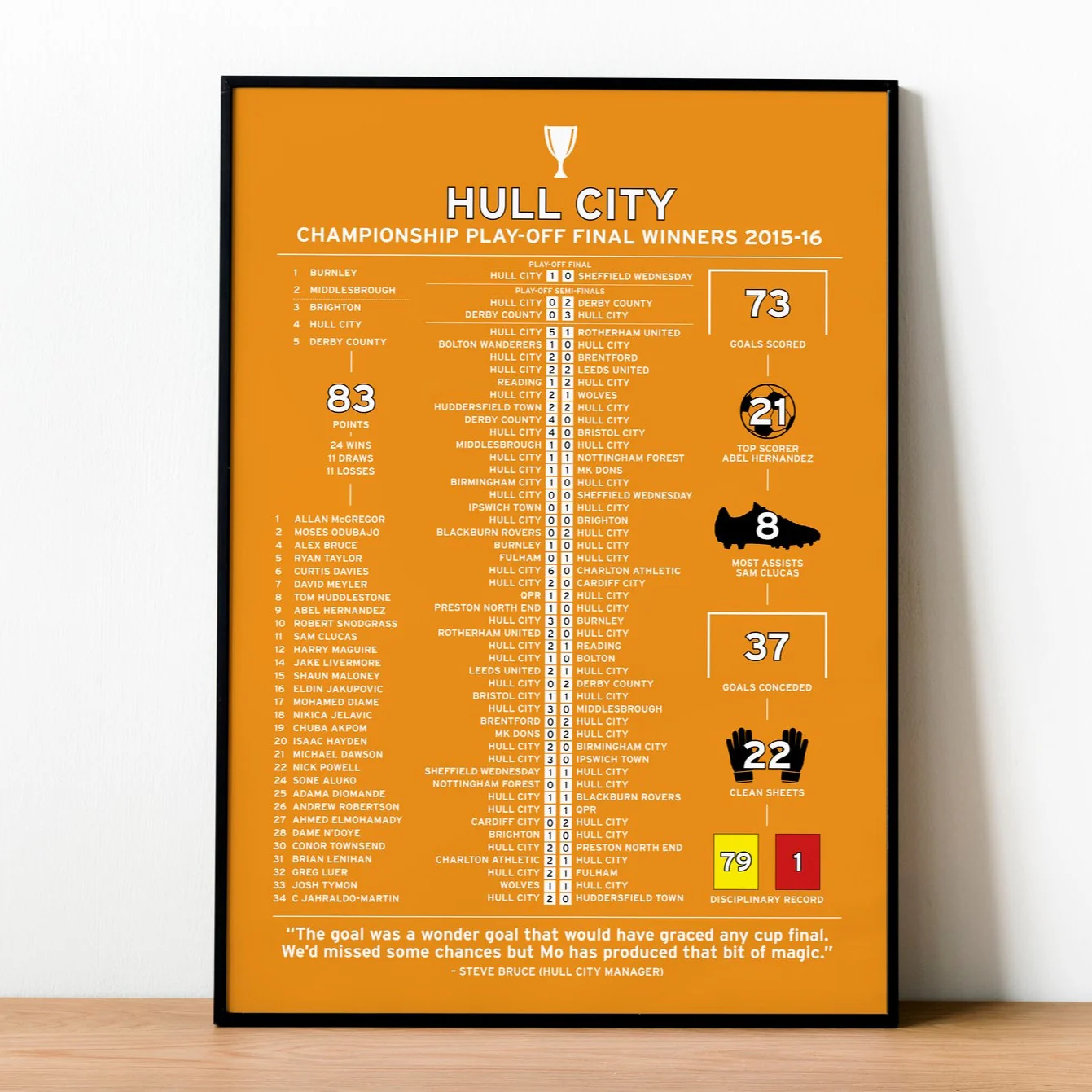 Hull City 2015-16 Championship Play-Off Winning Poster PT69414