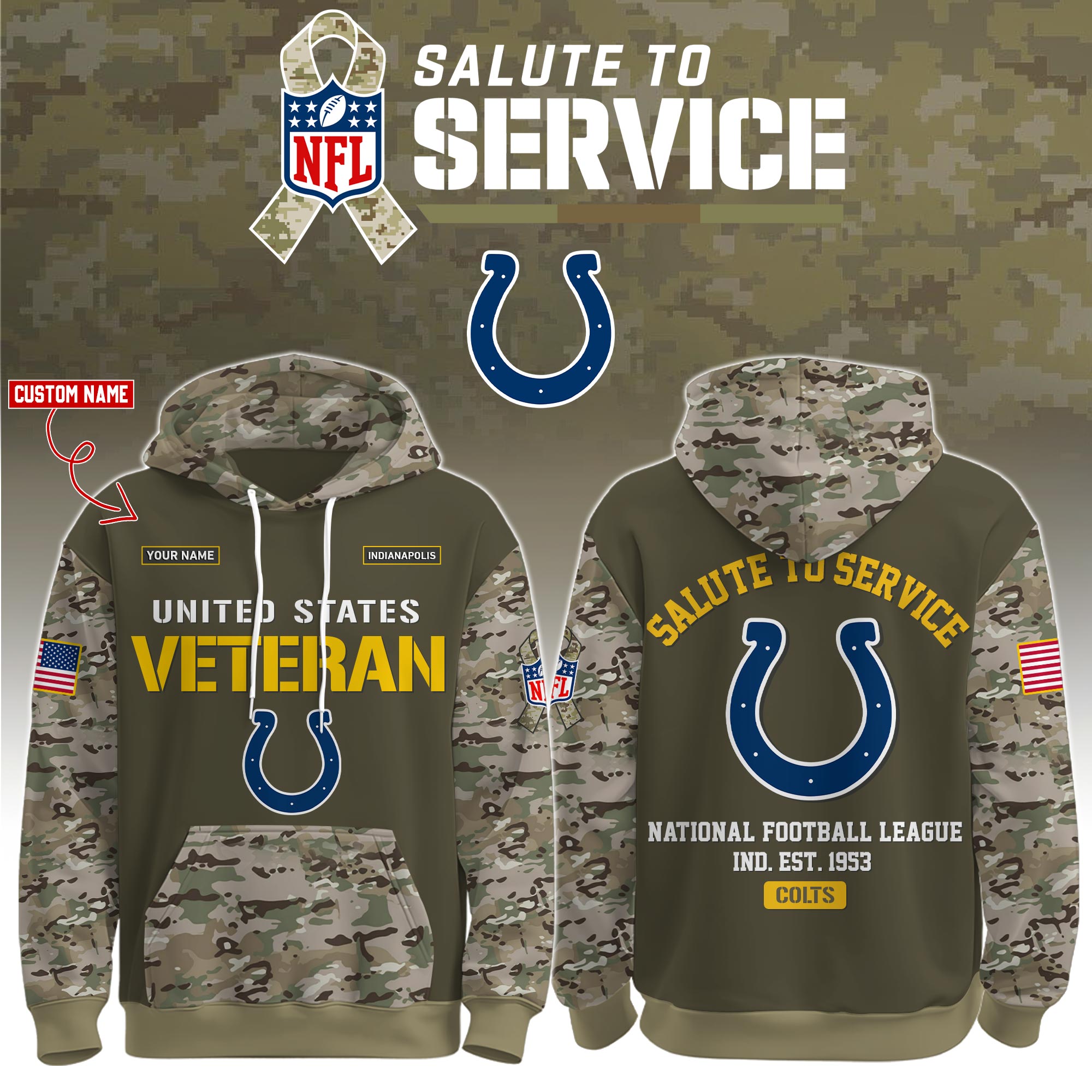 Indianapolis Colts Veteran Birthday Limited Editions Ver 3 PT76076