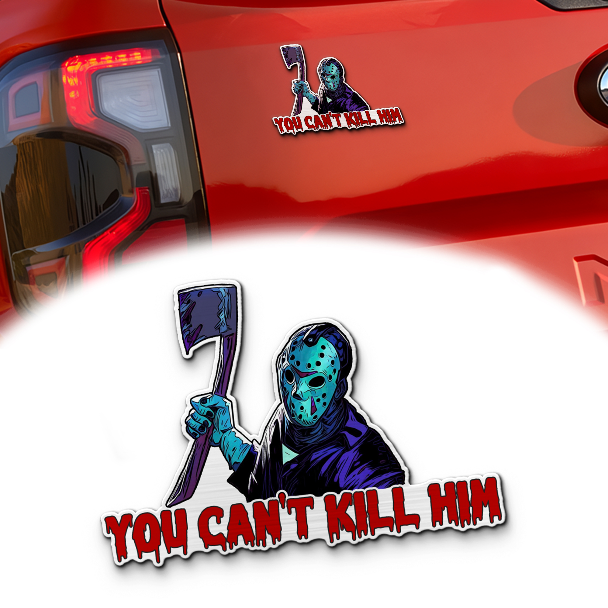 Jason Voorhees Signature And Iconic Quote Edition Laser Engraved Car Emblem MS10162