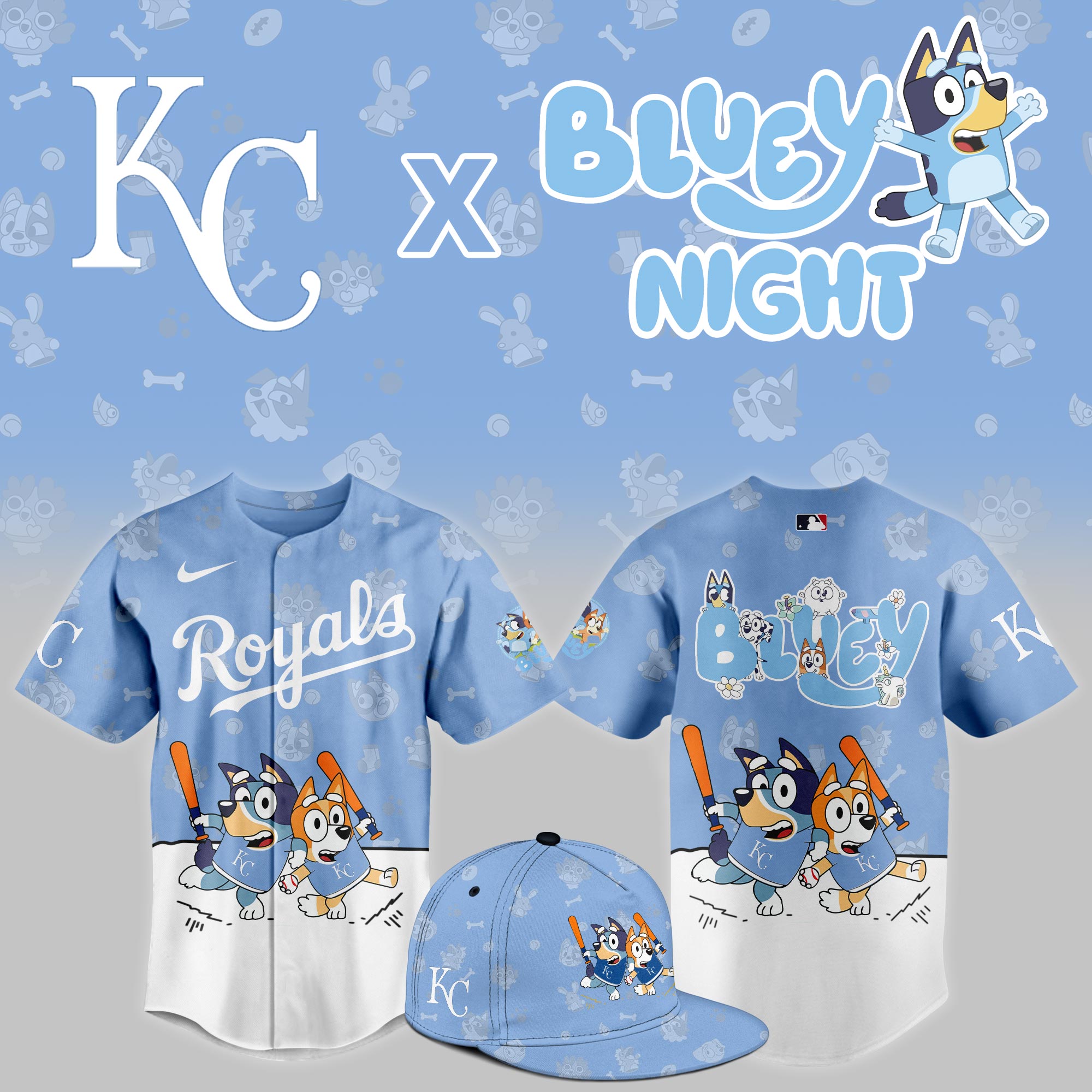 Kansas City Royals 2025 Bluey Night Event Limited Jersey PT68352