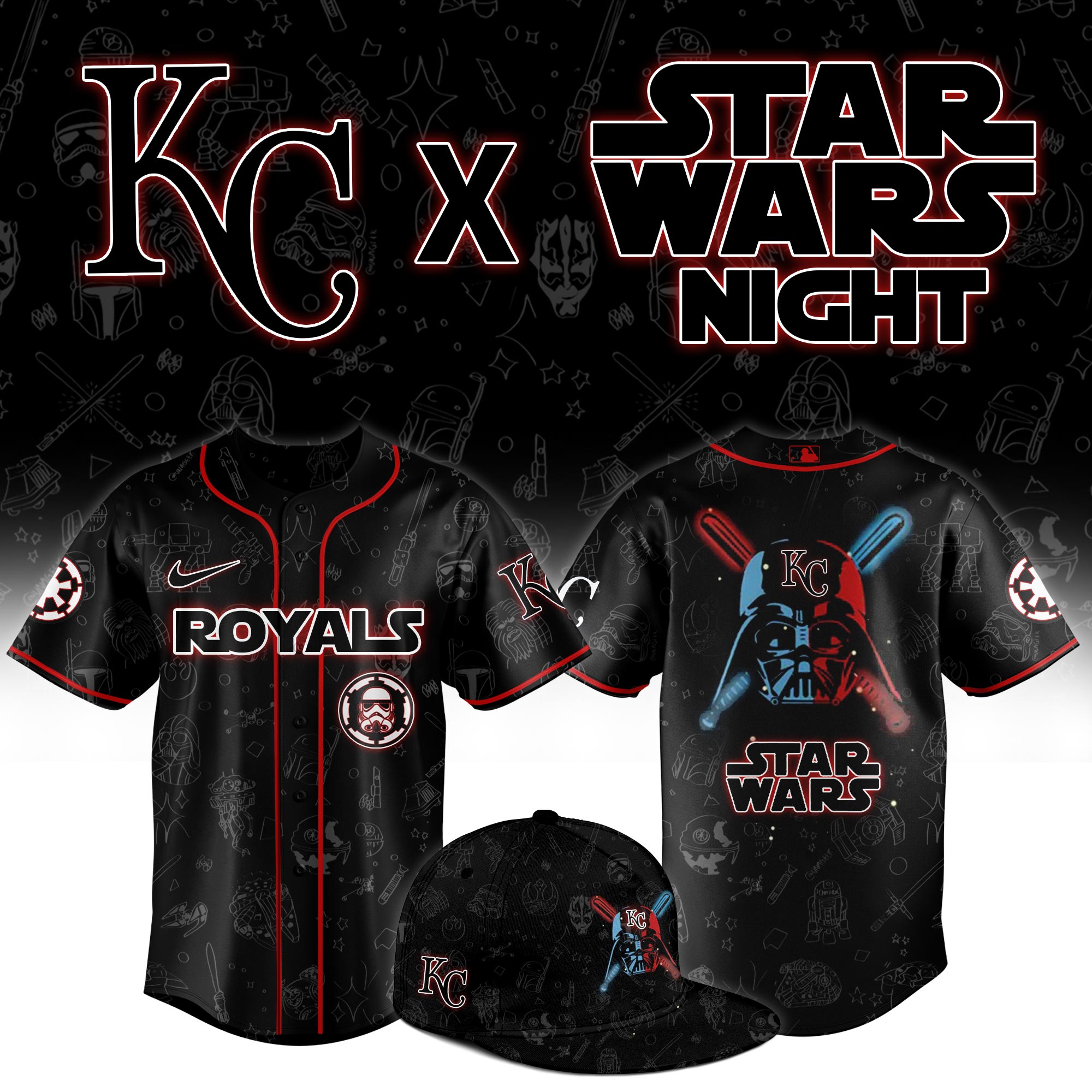 Kansas City Royals 2025 Star Wars Night Limited Jersey MS06573