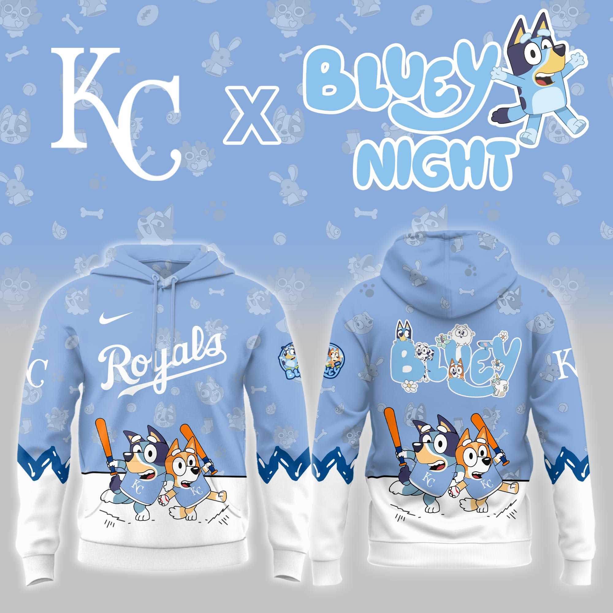 Kansas City Royals Bluey Night Limited Hoodie PT68409
