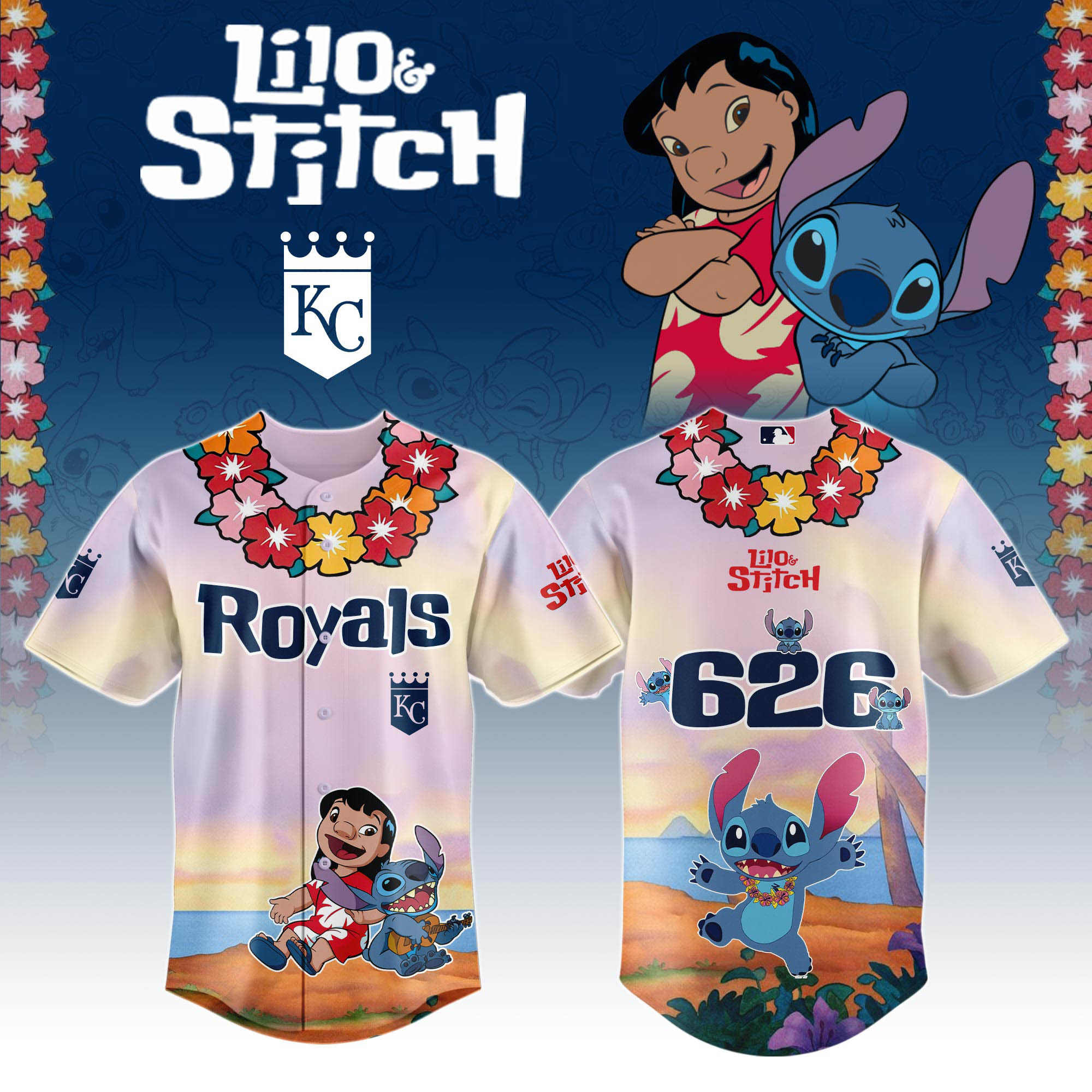Kansas City Royals X Lilo & Stitch Special Edition Jersey 2025 MLB X Lilo & Stitch Jersey PT67922