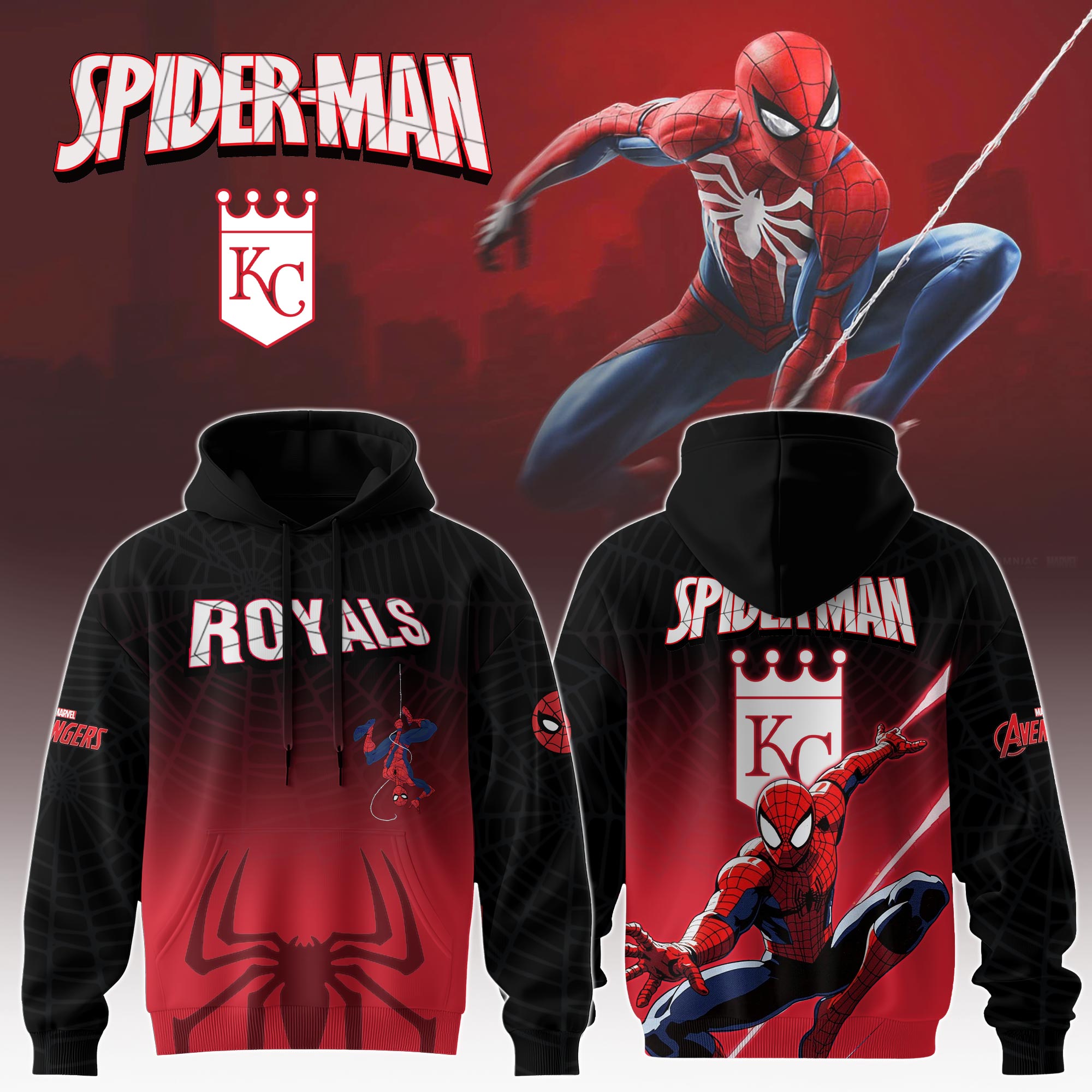 Kansas City Royals X Spider Man Game Night Special Edition Hoodie MS06521