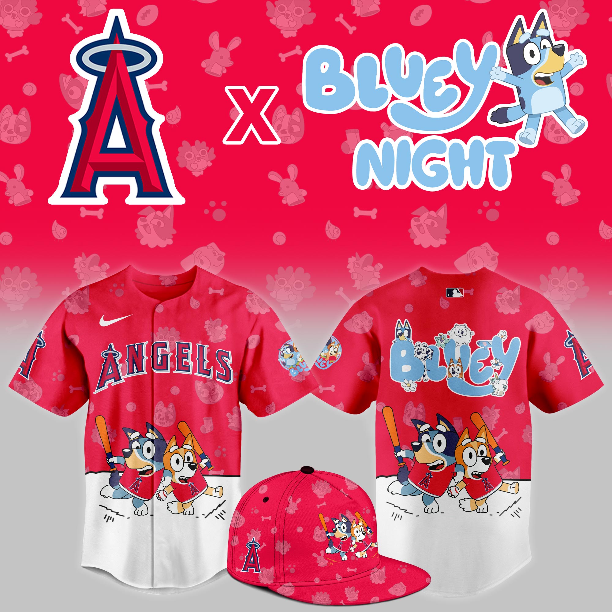 La Angels 2025 Bluey Night Event Limited Jersey PT68353
