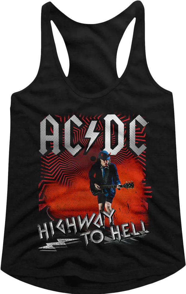 Ladies Angus Young Highway To Hell ACDC Racerback Tank Top MS02618