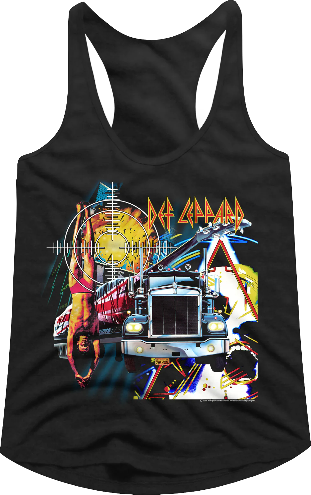 Ladies First Four Collage Def Leppard Racerback Tank Top MS02755