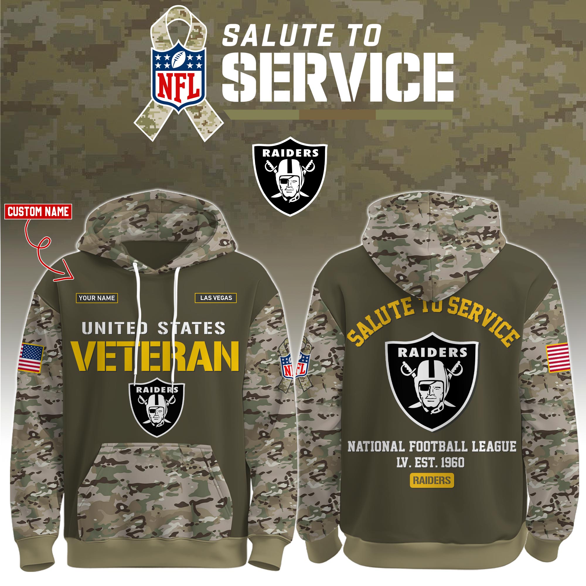 Las Vegas Raiders Veteran Birthday Limited Editions Ver 3 PT76091