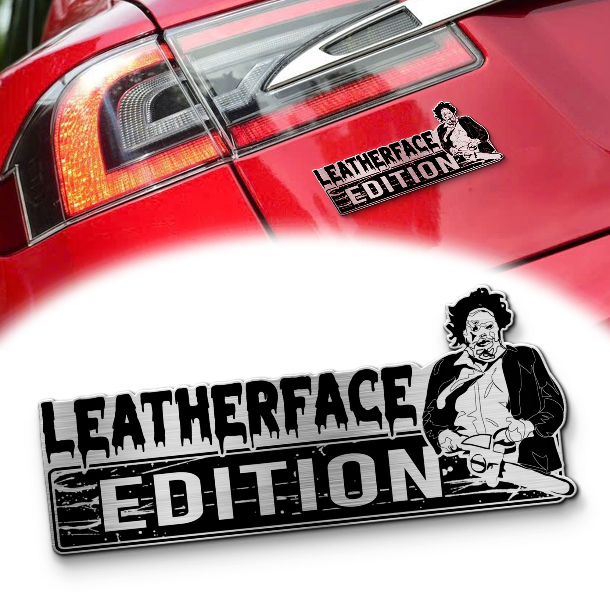 Leatherface Edition Laser Engraved Car Name Emblem MS10194