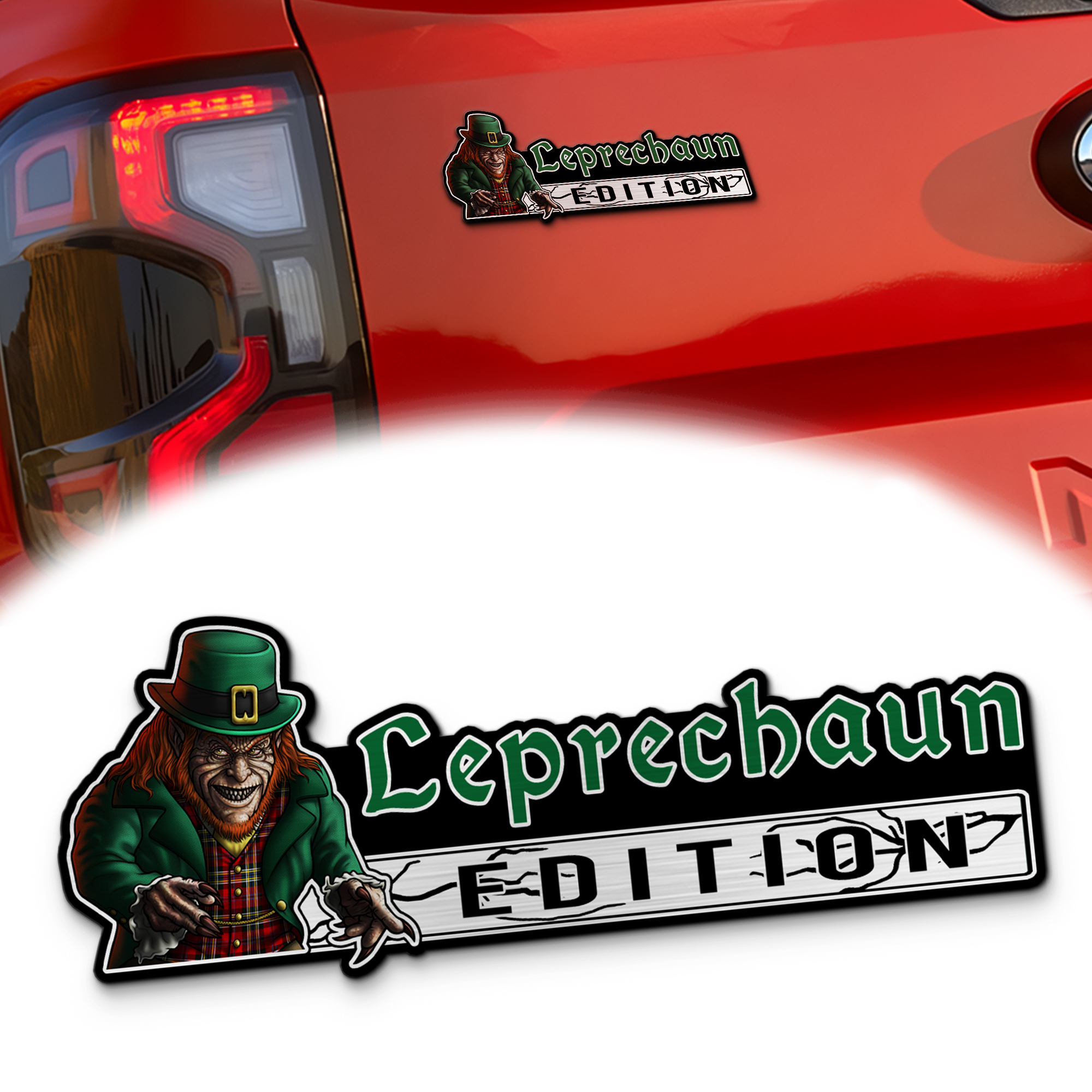Leprechaun Edition Laser Engraved Car Emblem Version 1 MS10179