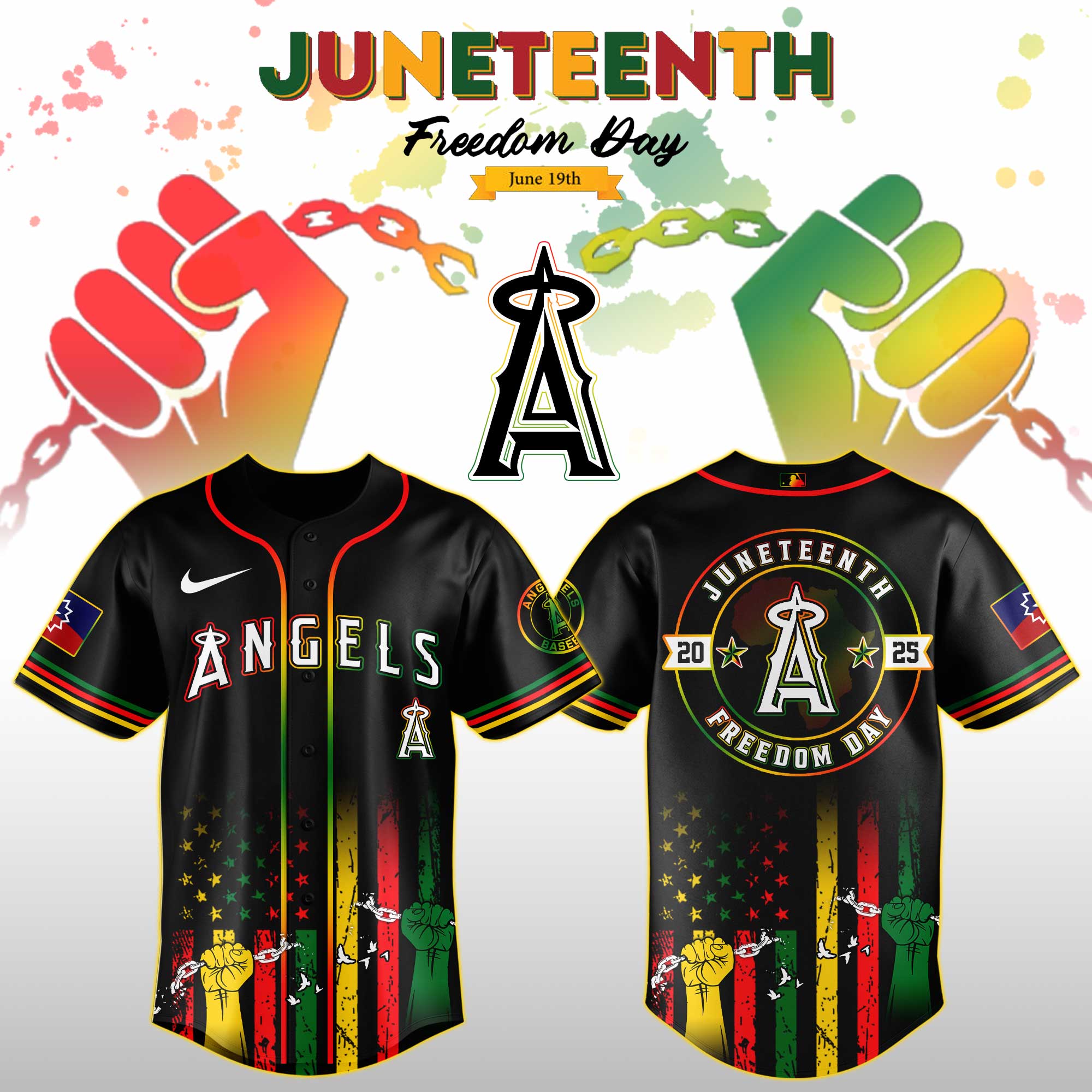Los Angeles Angels Mlb X Juneteenth Day Jersey Edition Jersey 2025 PT67724