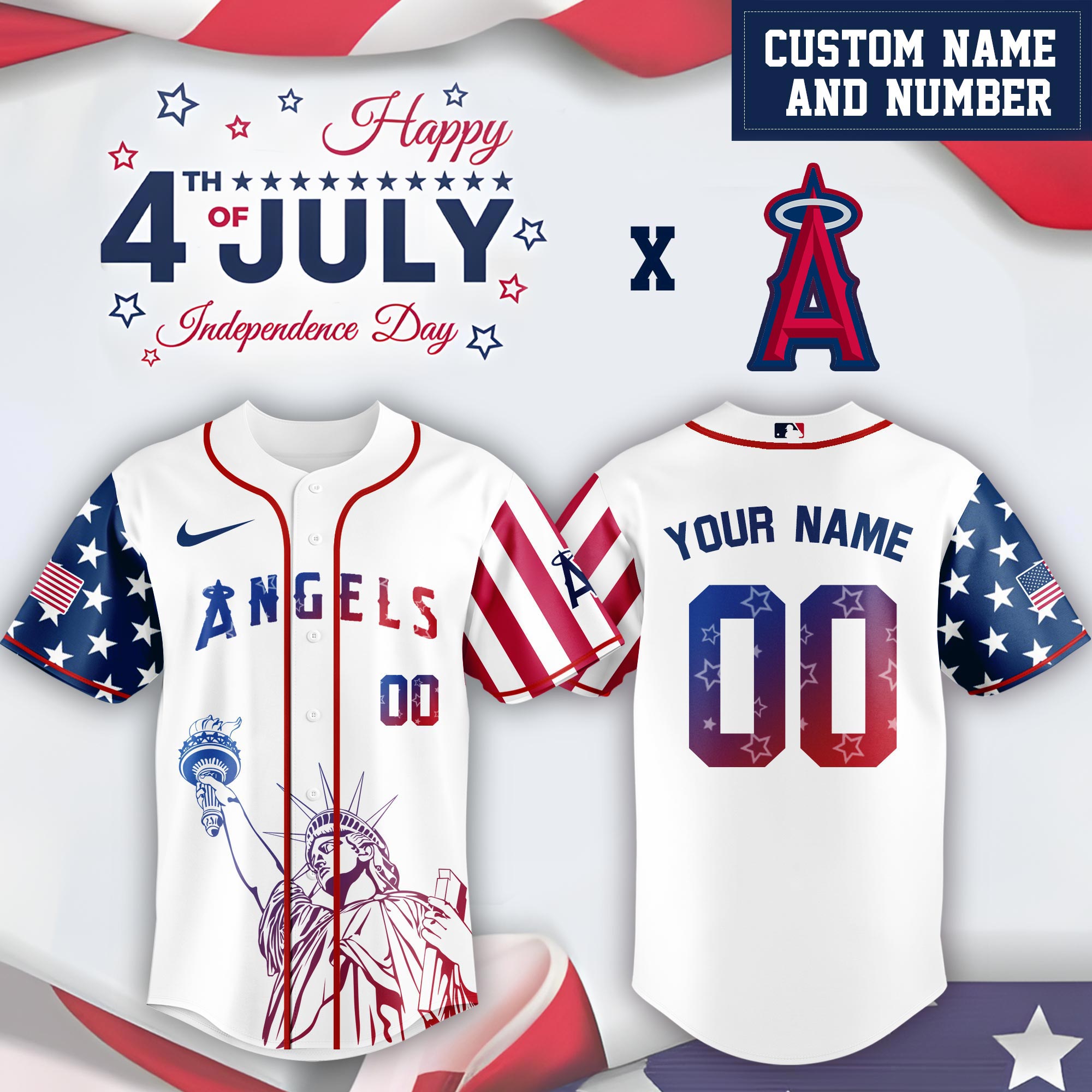 Los Angeles Angels Special Independence Day Limited Edition Jersey #2 PT68889