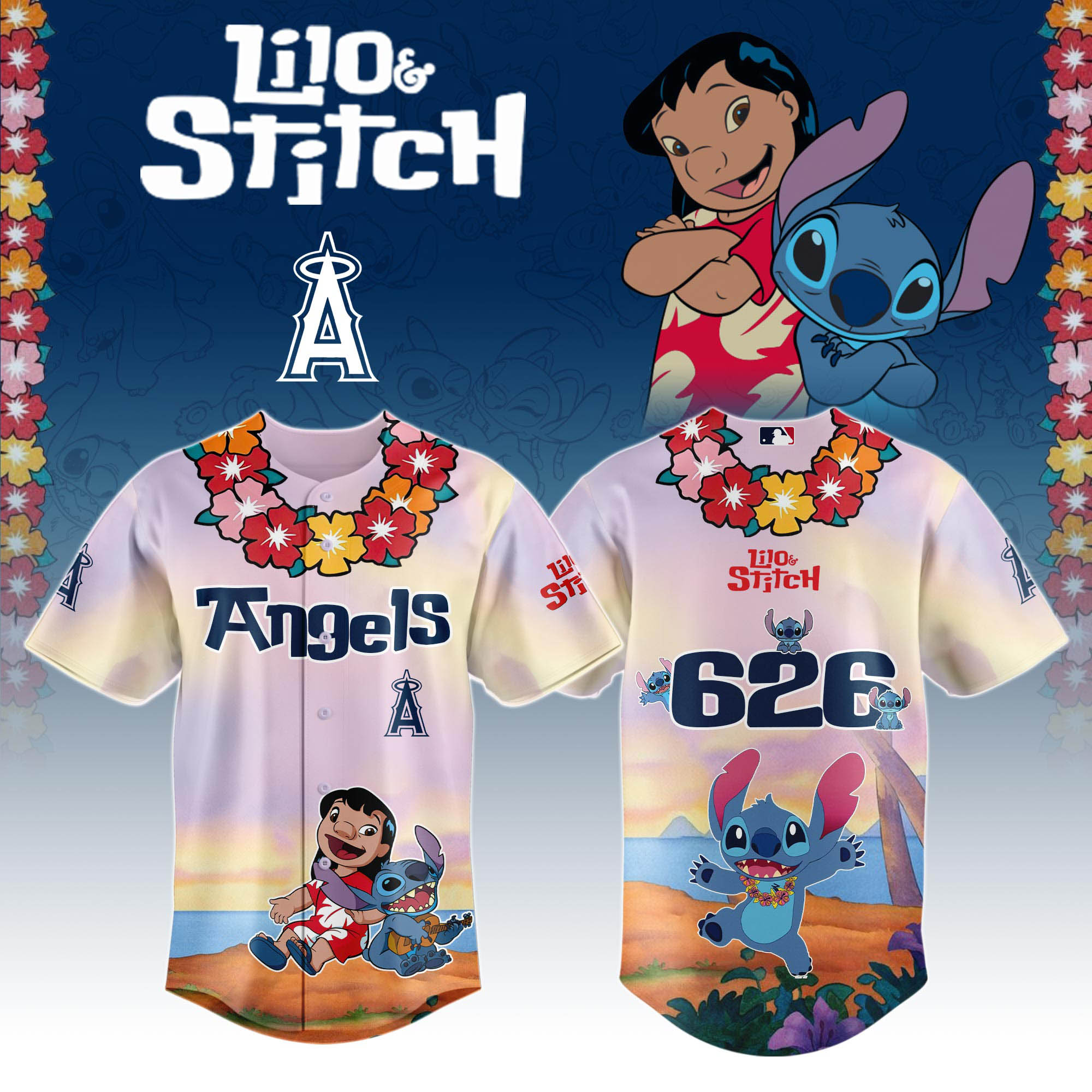 Los Angeles Angels X Lilo & Stitch Special Edition Jersey 2025 MLB X Lilo & Stitch Jersey PT67923