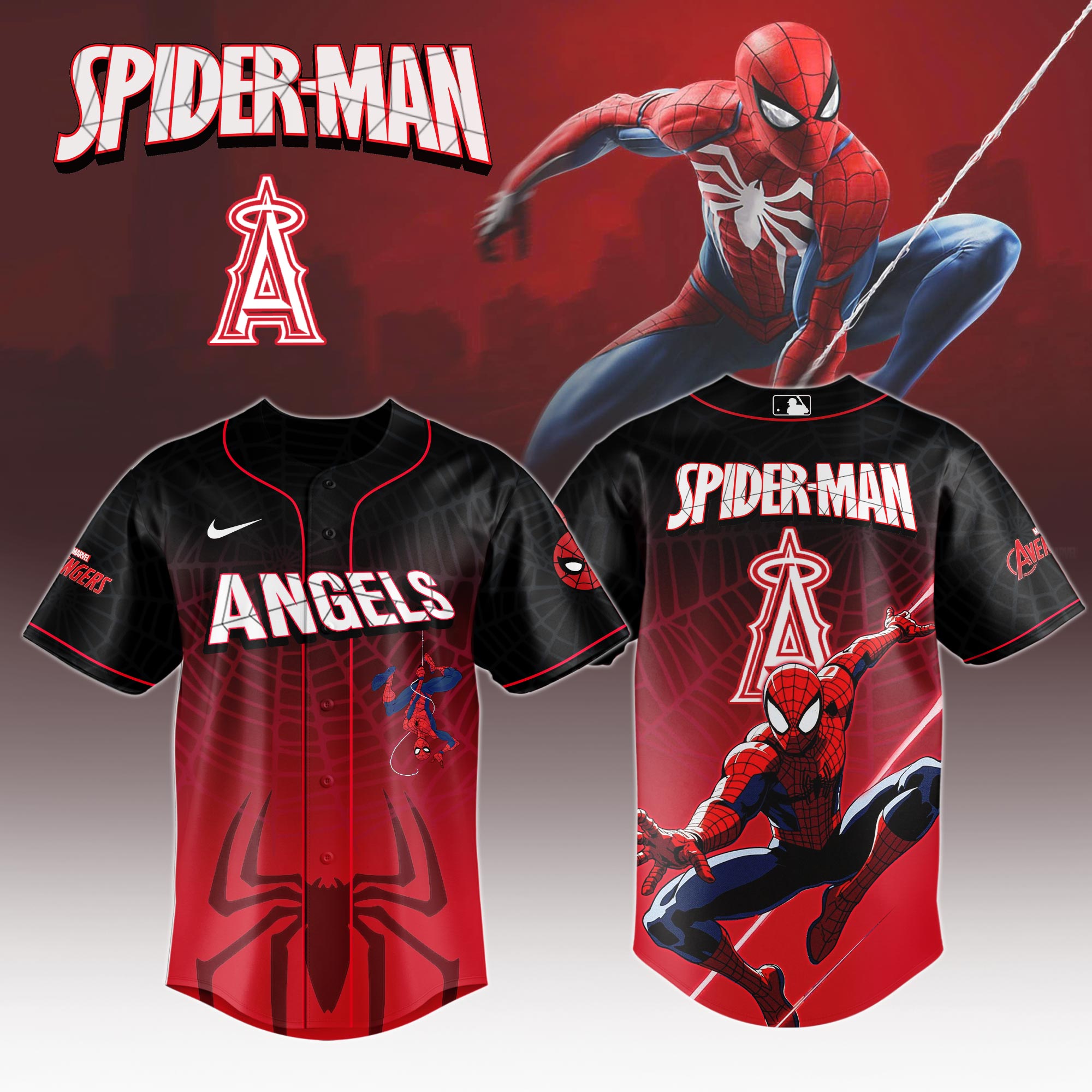 Los Angeles Angels X Spider Man Game Night Special Edition Jersey MS06552