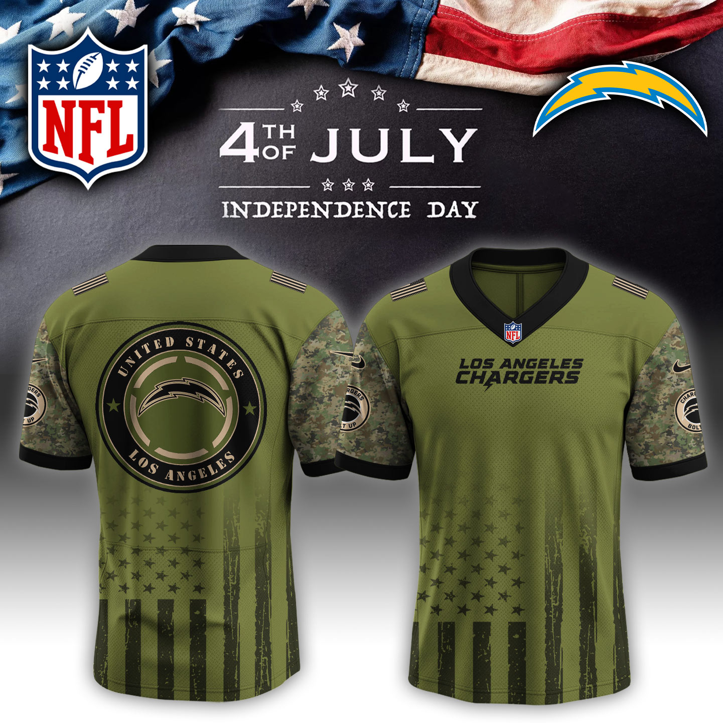 Los Angeles Chargers NFL x Independent Day Jersey PT70262