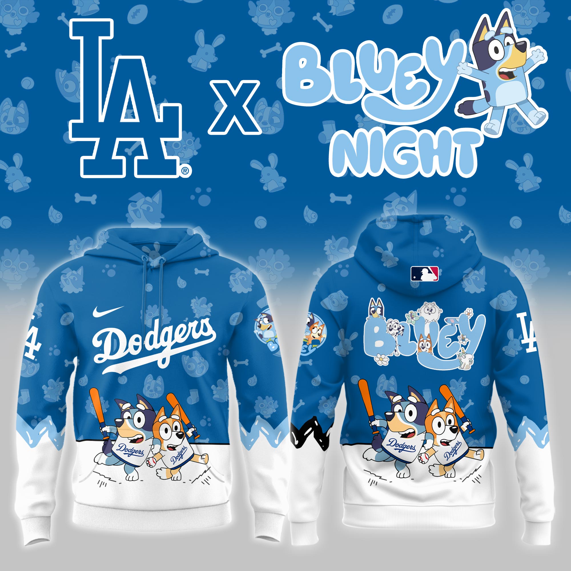 Los Angeles Dodgers Bluey Night Limited Hoodie PT68411