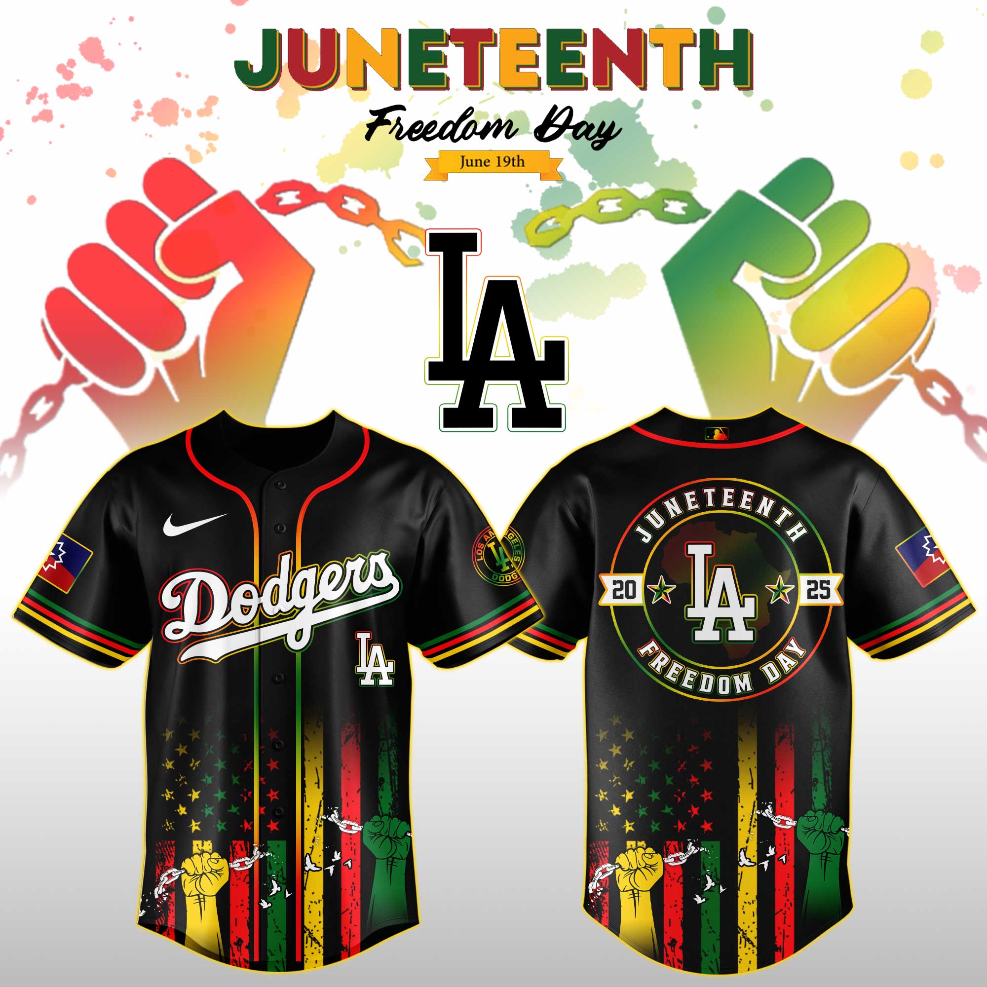 Los Angeles Dodgers Mlb X Juneteenth Day Jersey Edition Jersey 2025 PT67725