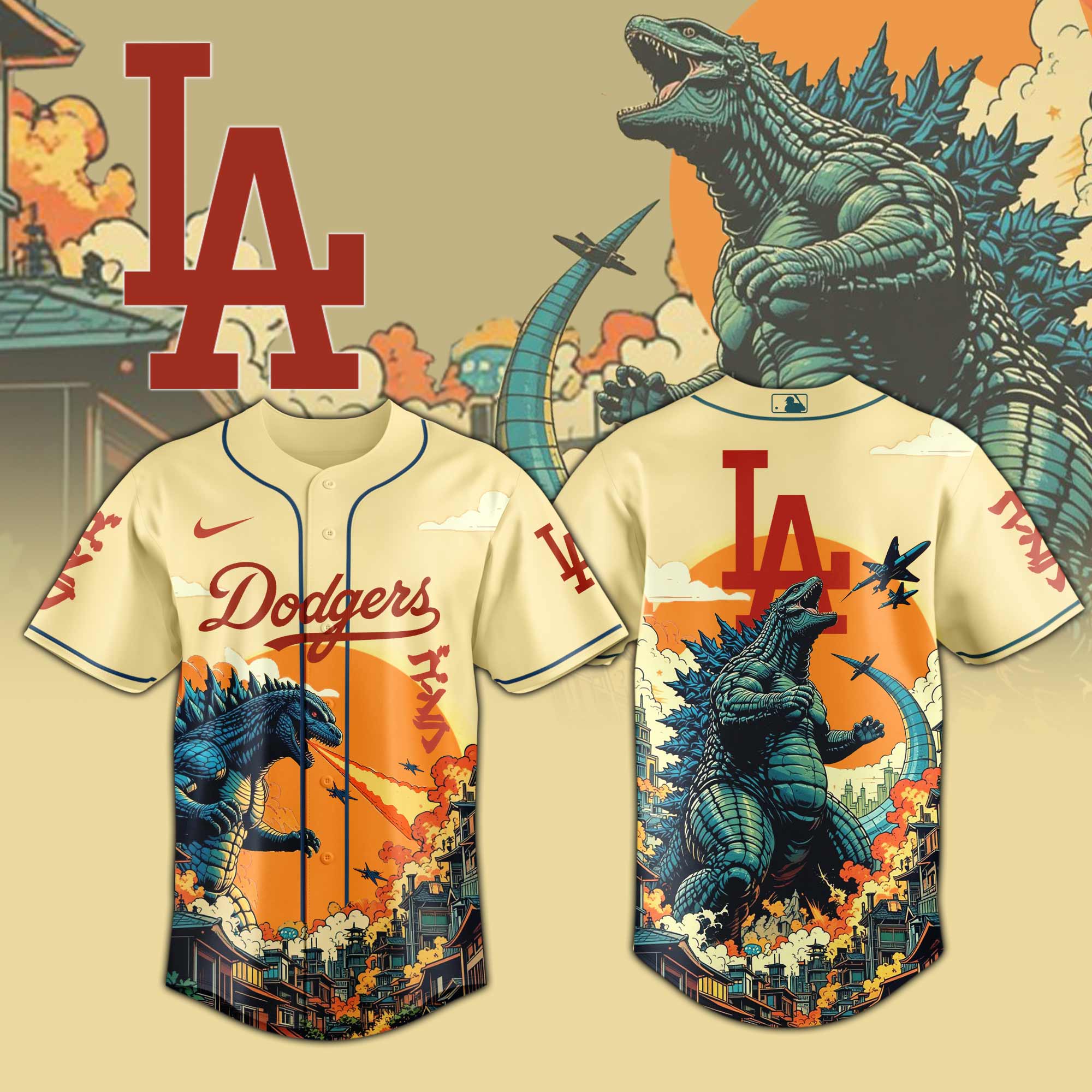 Los Angeles Dodgers Special Godzilla Limited Edition Jersey PT72818