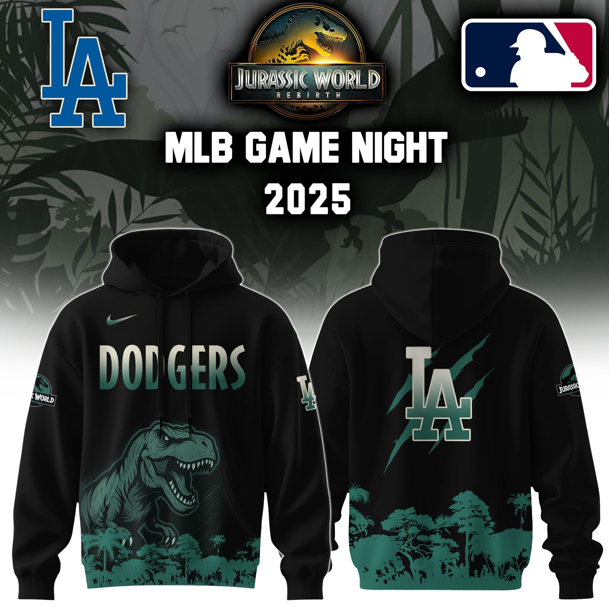 Los Angeles Dodgers X Jurassic World Hooide Colab 2025 Editons Limited PT70127